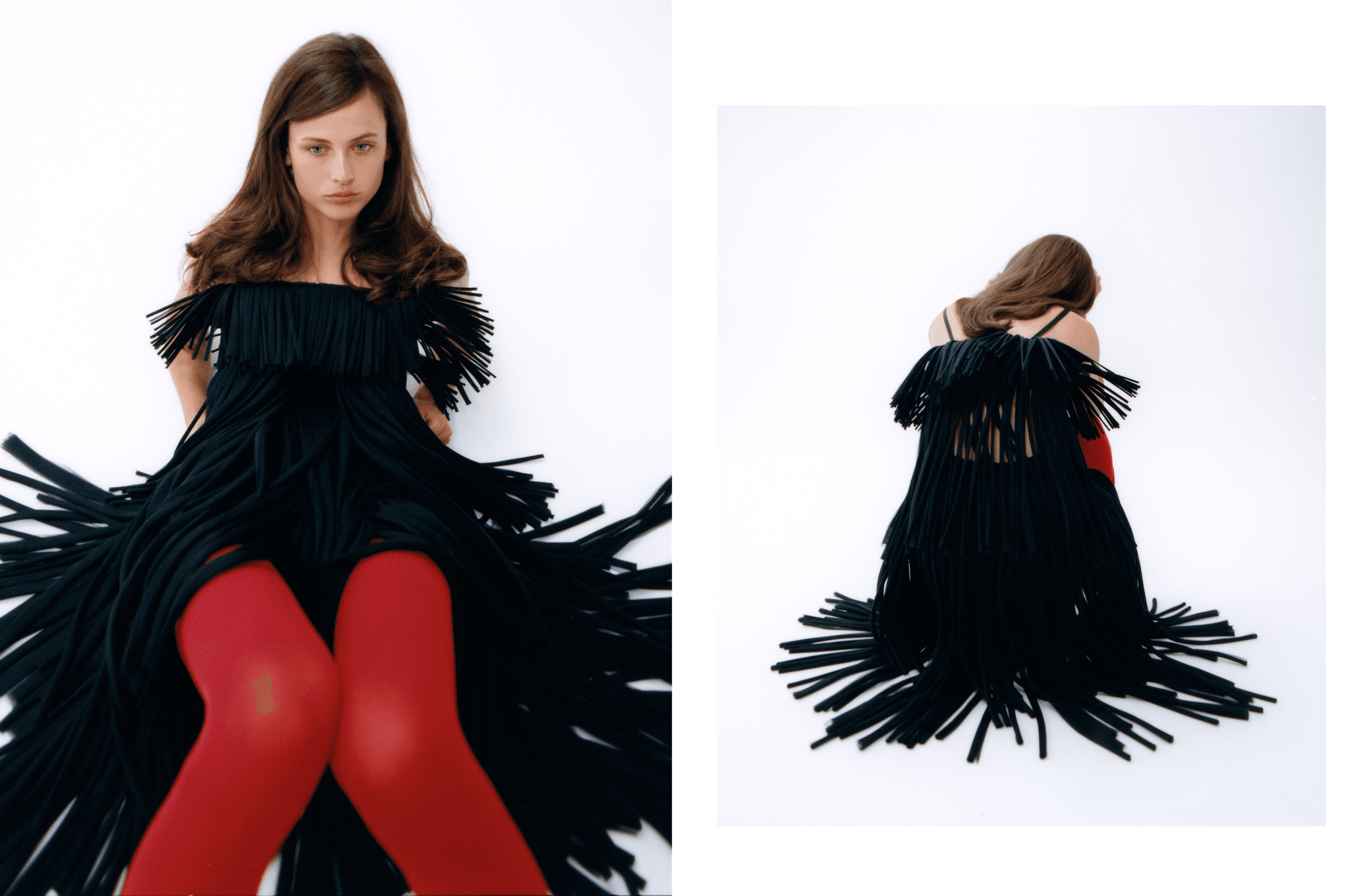 All CLOTHING by ,Marina, ,Moscone,. TIGHTS by ,Falke,.