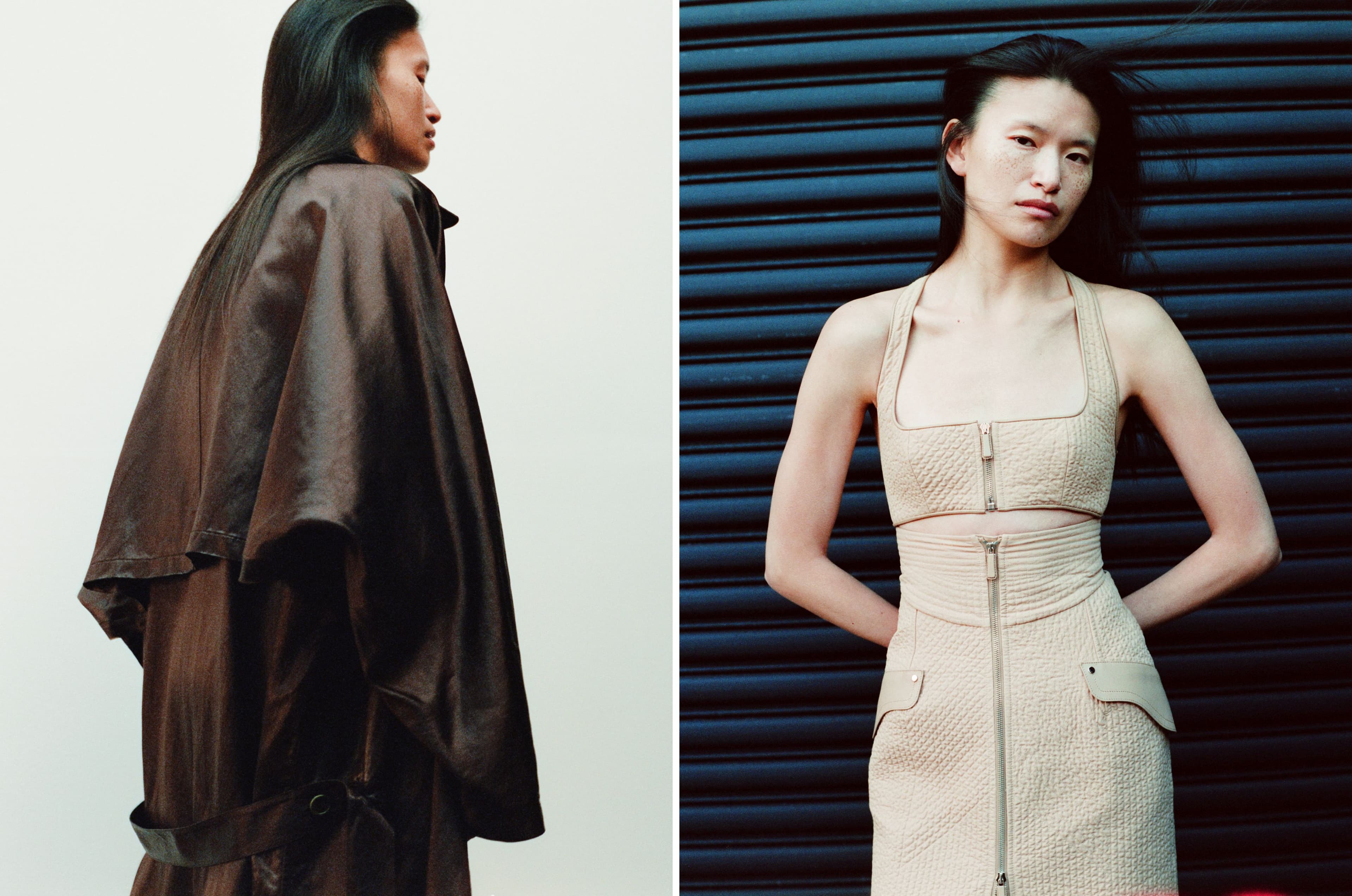 LEFT: All CLOTHING by Fforme. RIGHT: All CLOTHING by Hermès.