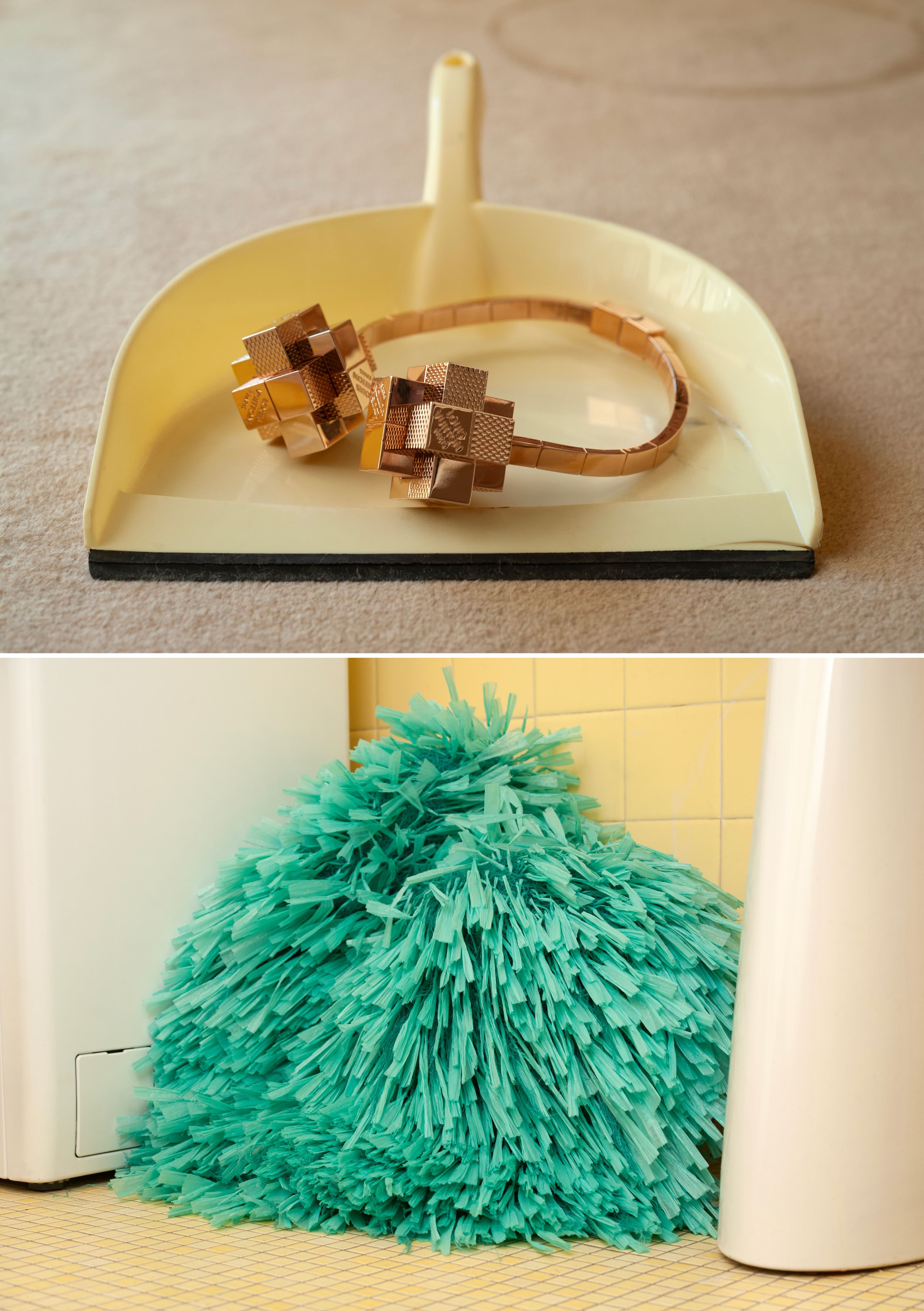 TOP: NECKLACE by Louis Vuitton. BOTTOM: BAG by Stella McCartney.