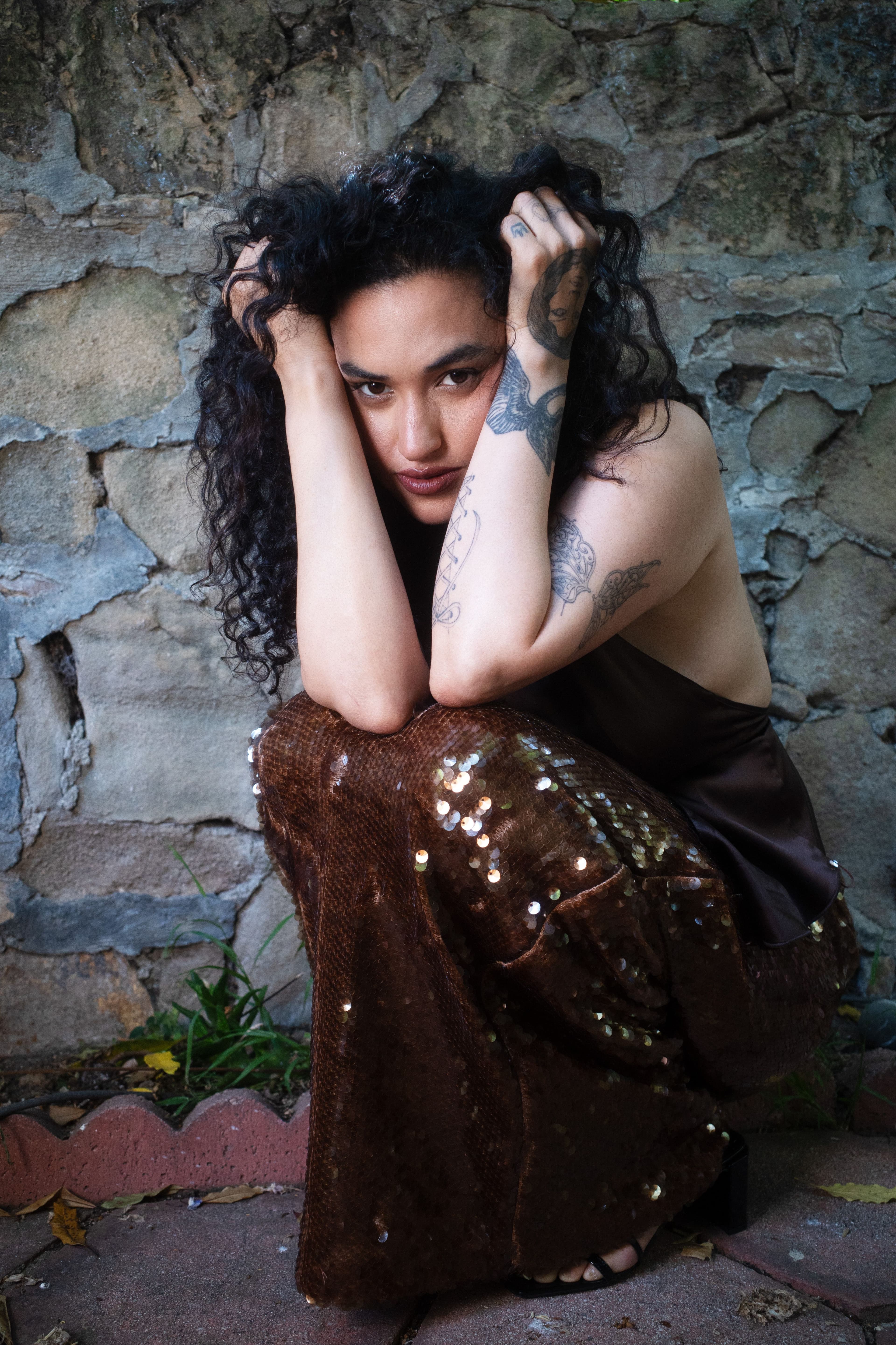 TOP by ,Oori Ott. ,SKIRT by ,Christopher Esber. ,SHOES by ,Aeyde,.