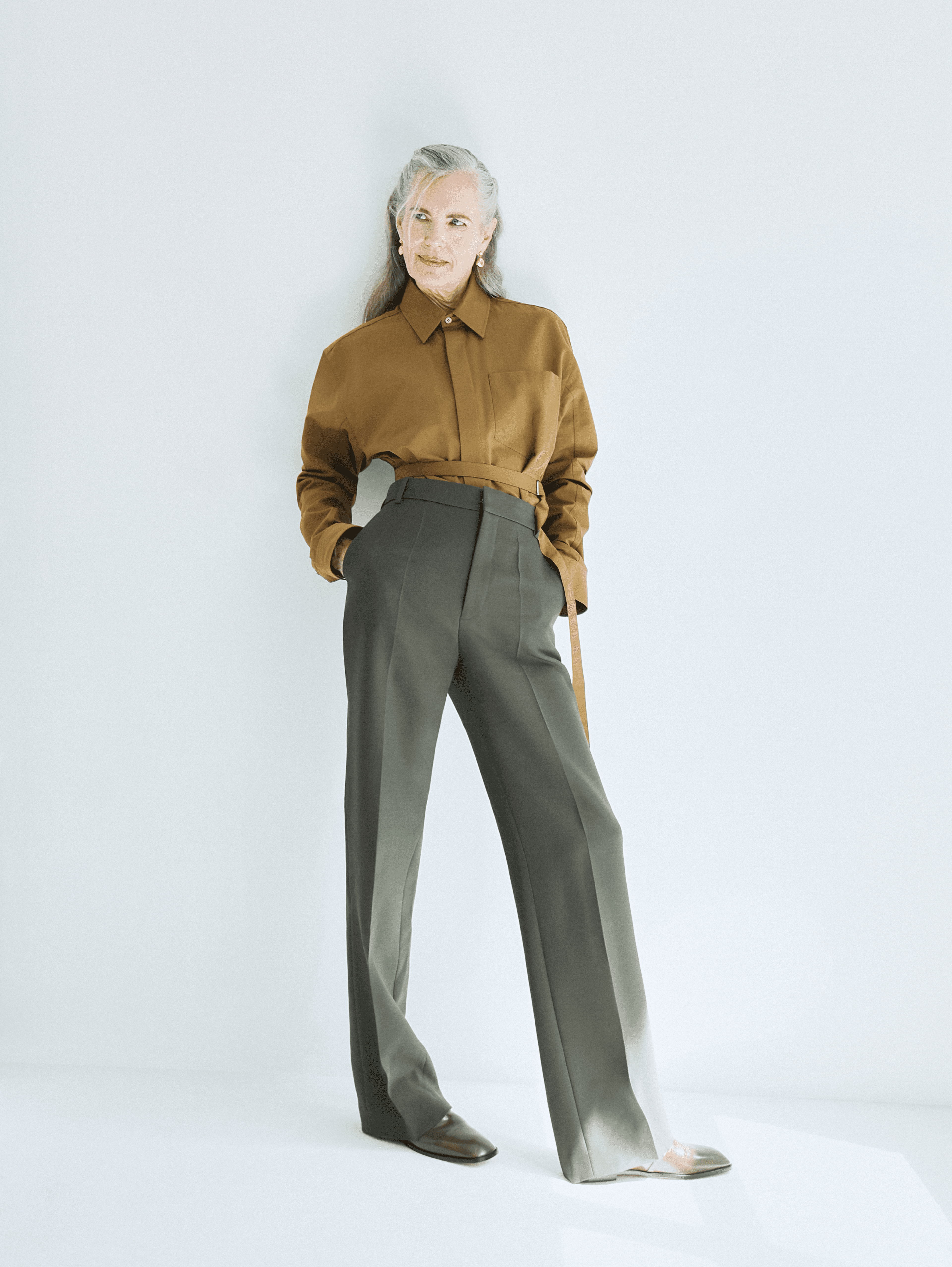 All CLOTHING and SHOES by ,Tod’s,. All JEWELRY by ,Dévé,.