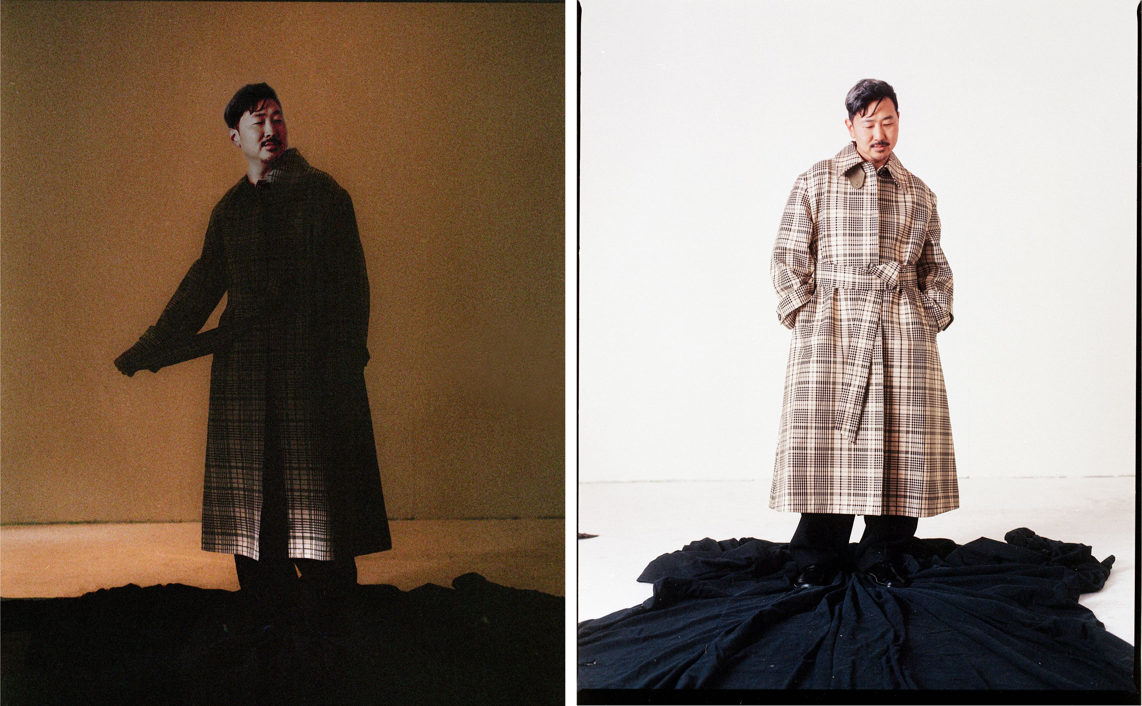 COAT and SHOES by ,AMI Paris. ,PANTS by ,The Frankie Shop.