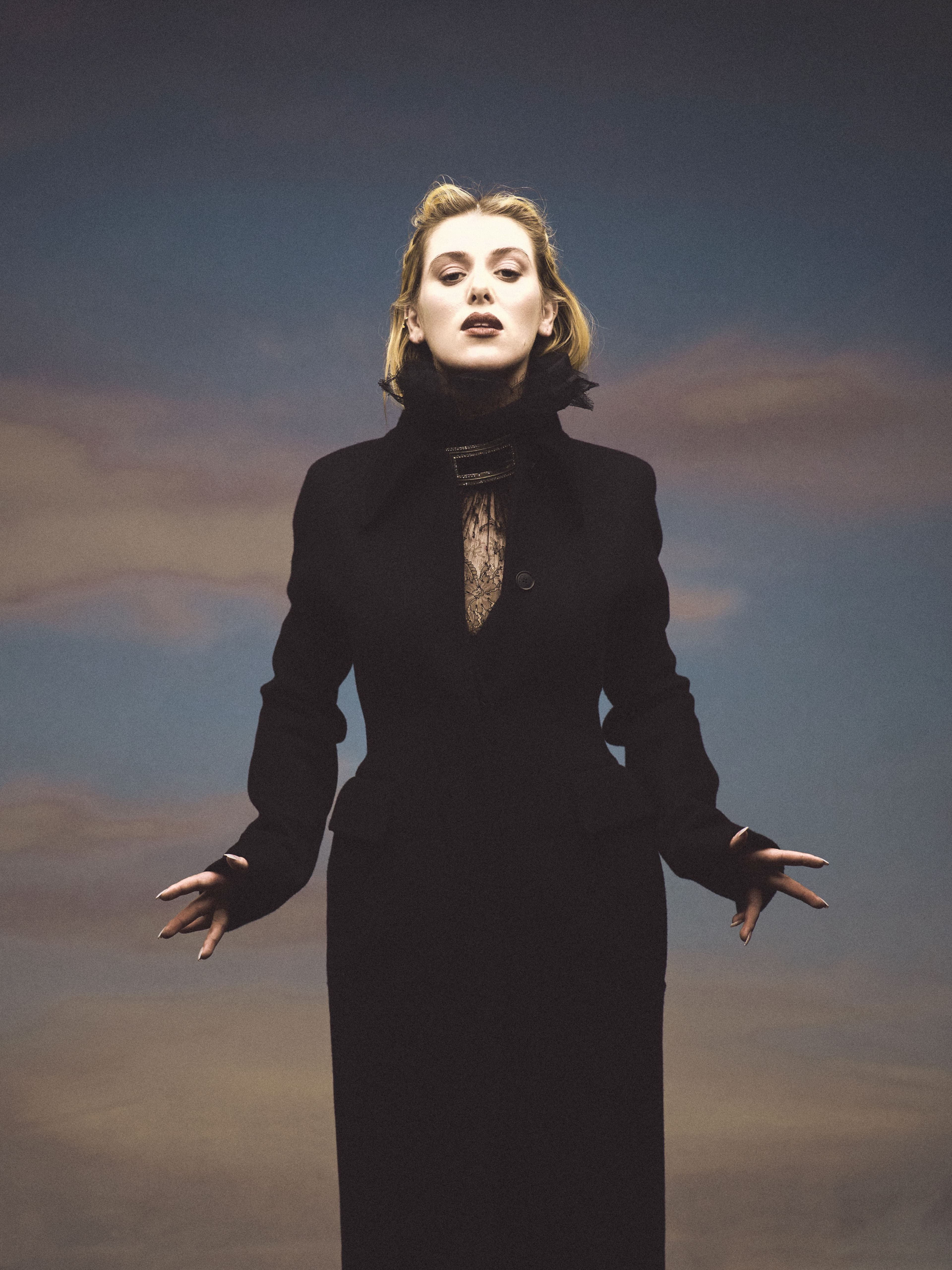 All CLOTHING by McQueen; NECKLACE by Rebecca Sweeting