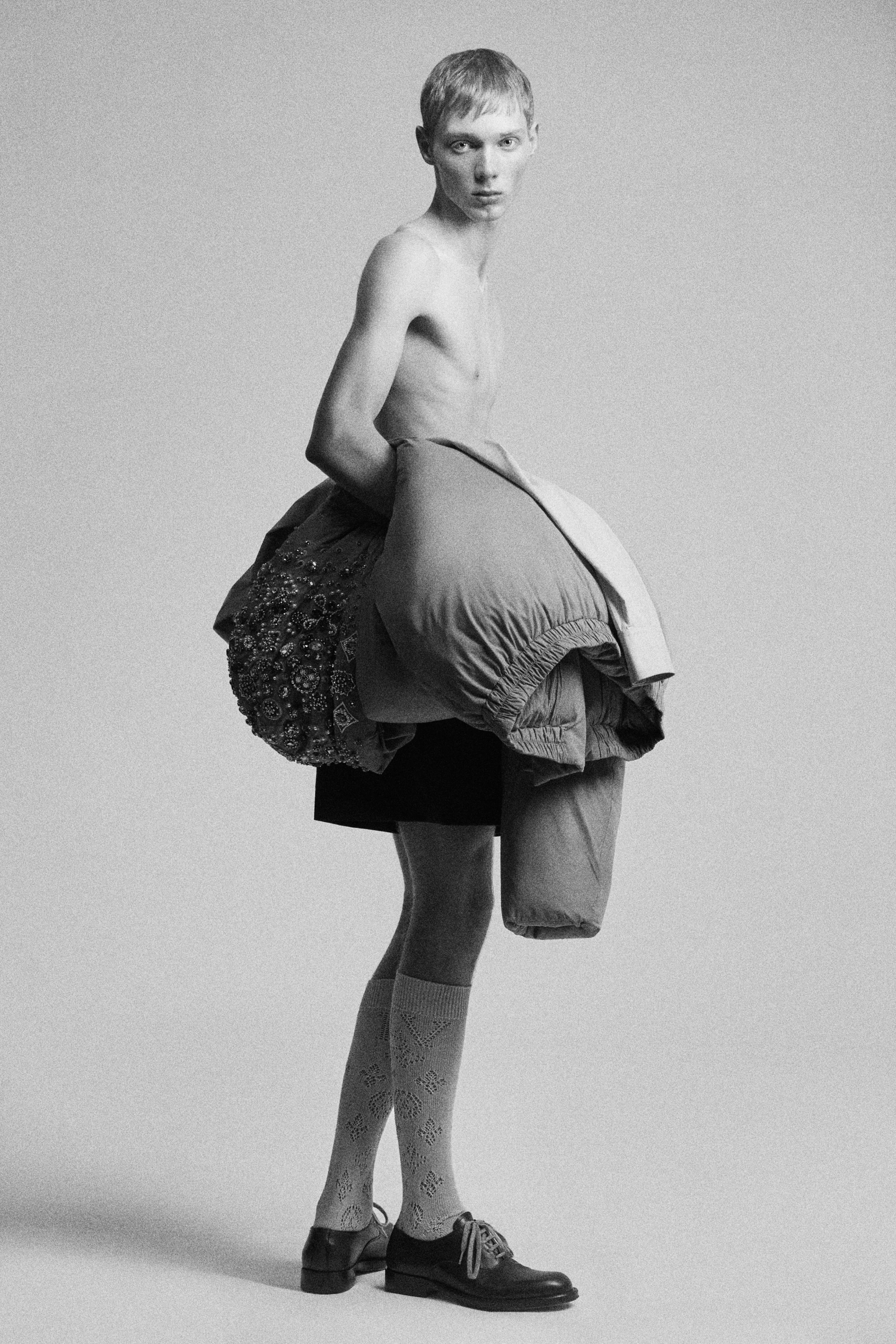 All CLOTHING by Louis Vuitton; SHOES by Dries Van Noten