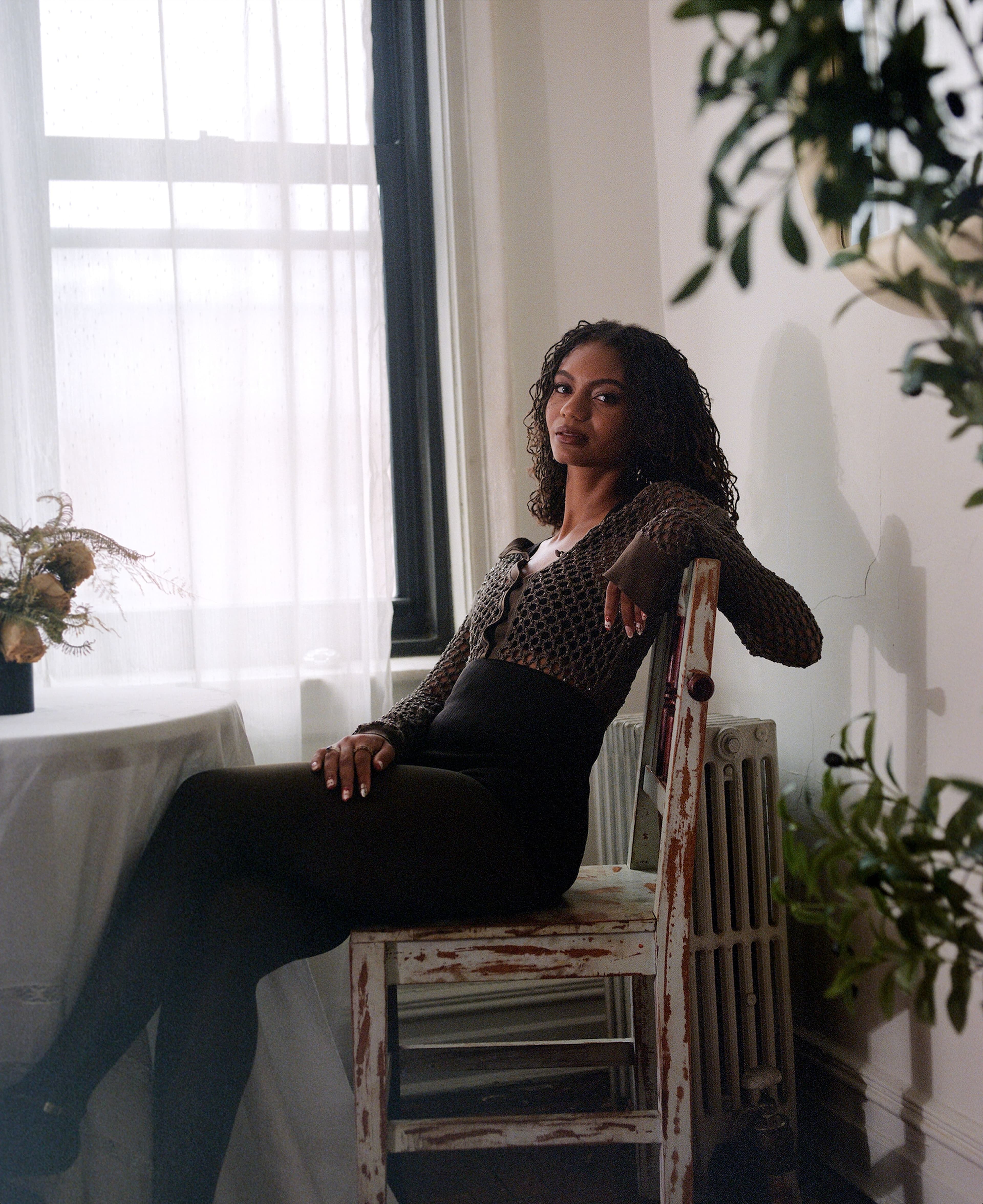 BODYSUIT by ,Diotima. ,BRA and SHORTS by ,Hermès. ,TIGHTS by ,Falke. ,SHOES by ,Stella McCartney. ,All JEWELRY, Thomas’s own.
