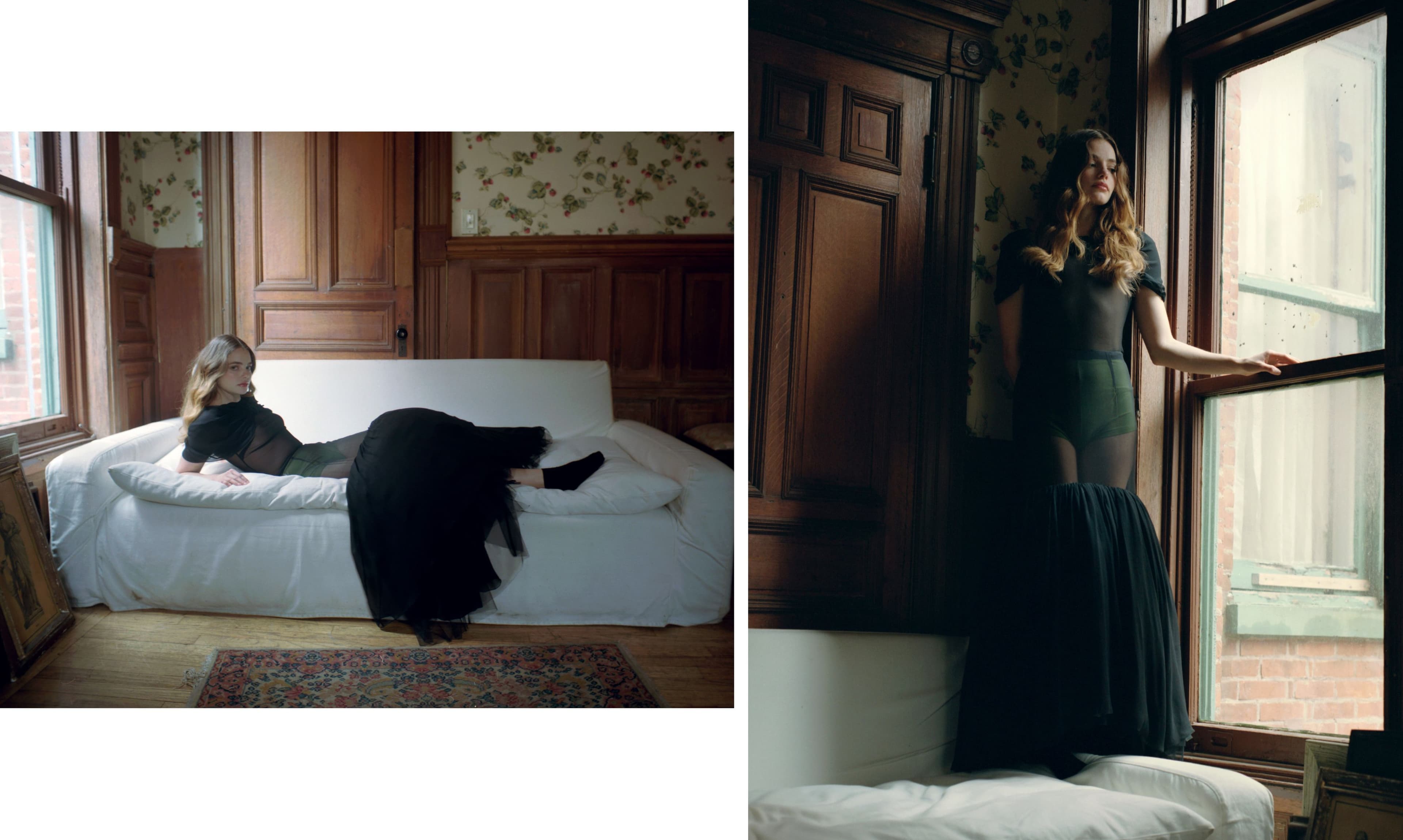 TOP and SKIRT by ,Simone Rocha. ,SHORTS, worn underneath, by ,Sandy Liang,. SOCKS by ,Calzedonia,.