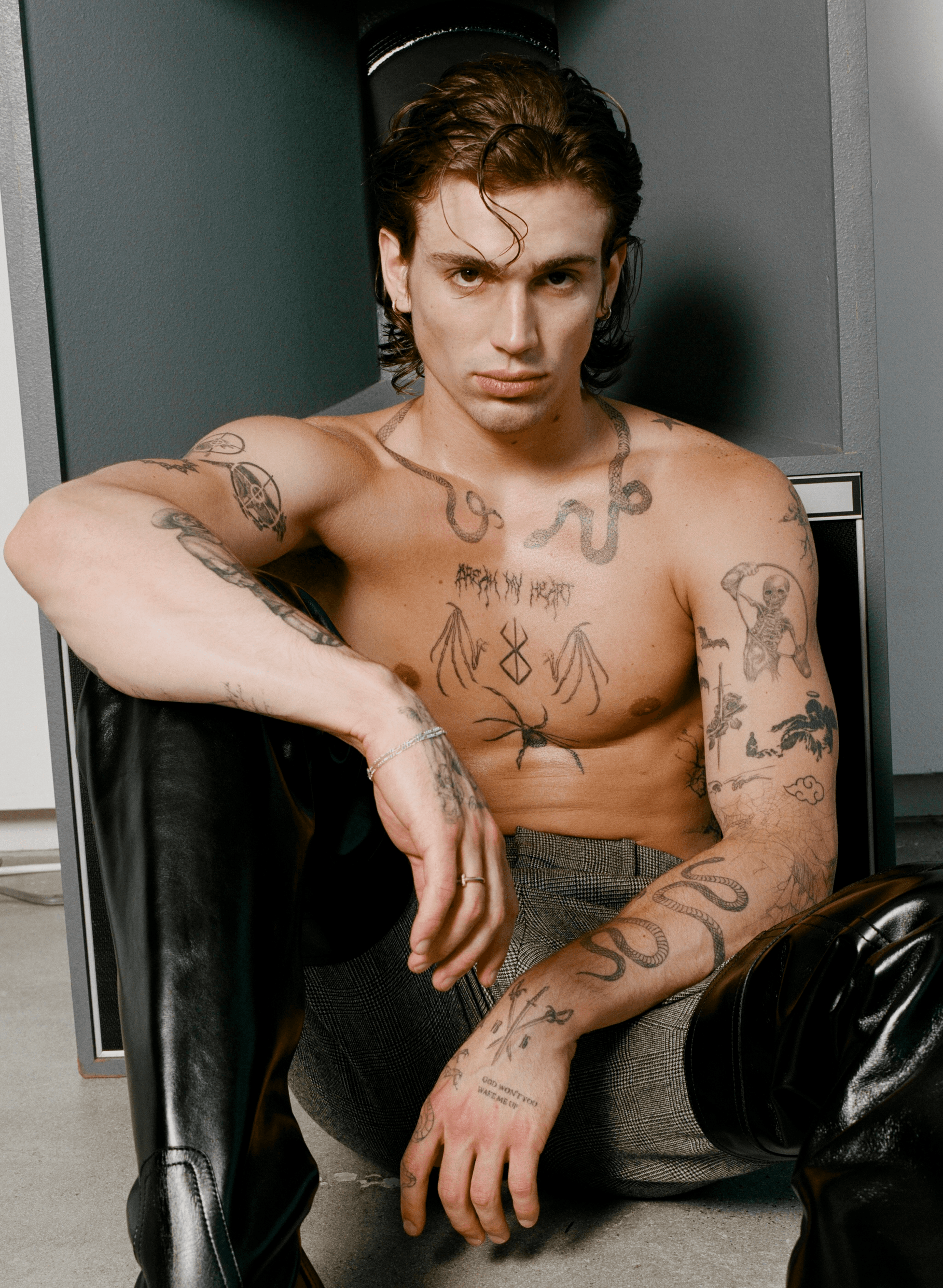 PANTS and BOOTS by ,Saint Laurent