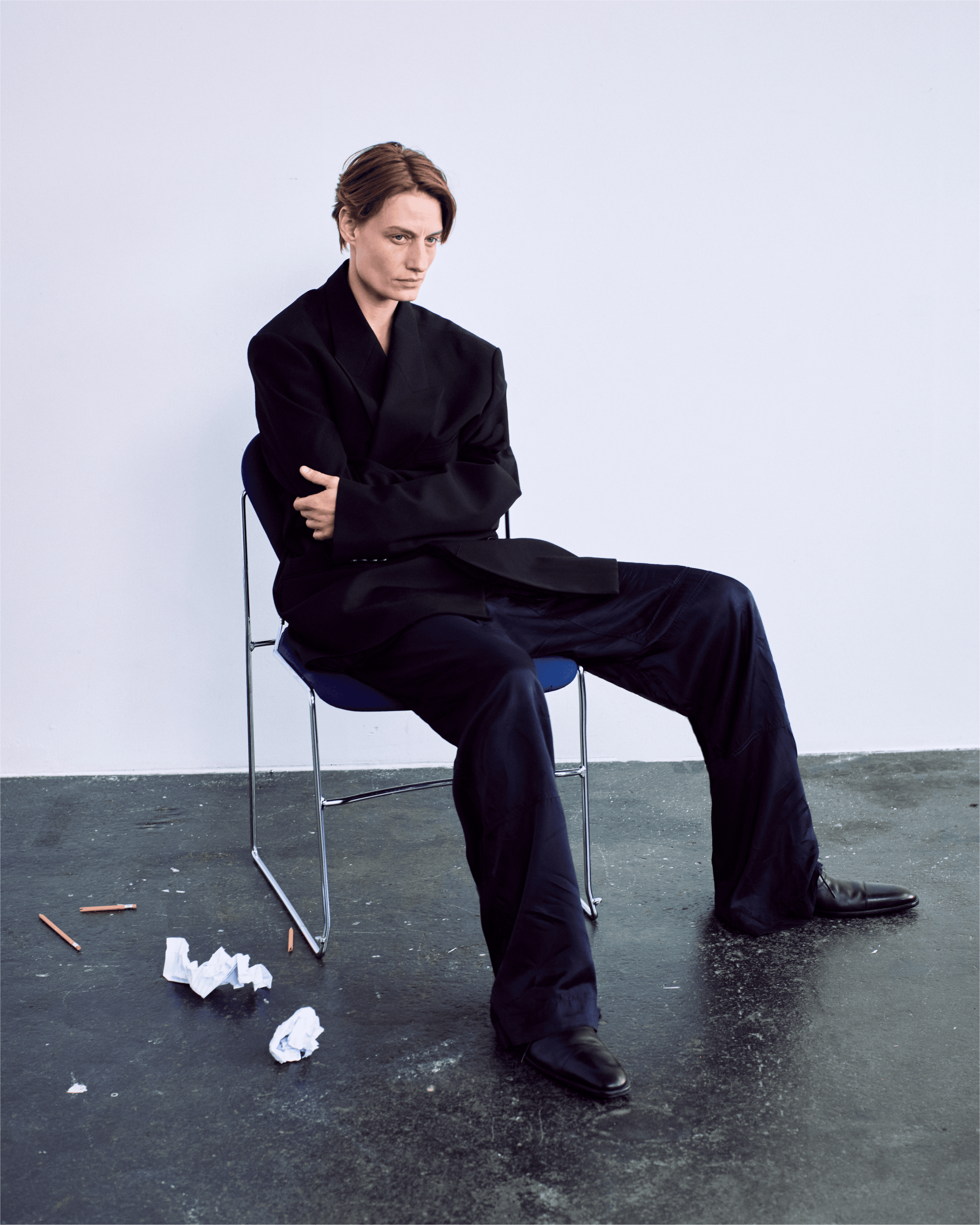 All CLOTHING by ,Dries Van Noten. ,SHOES by ,Loewe.