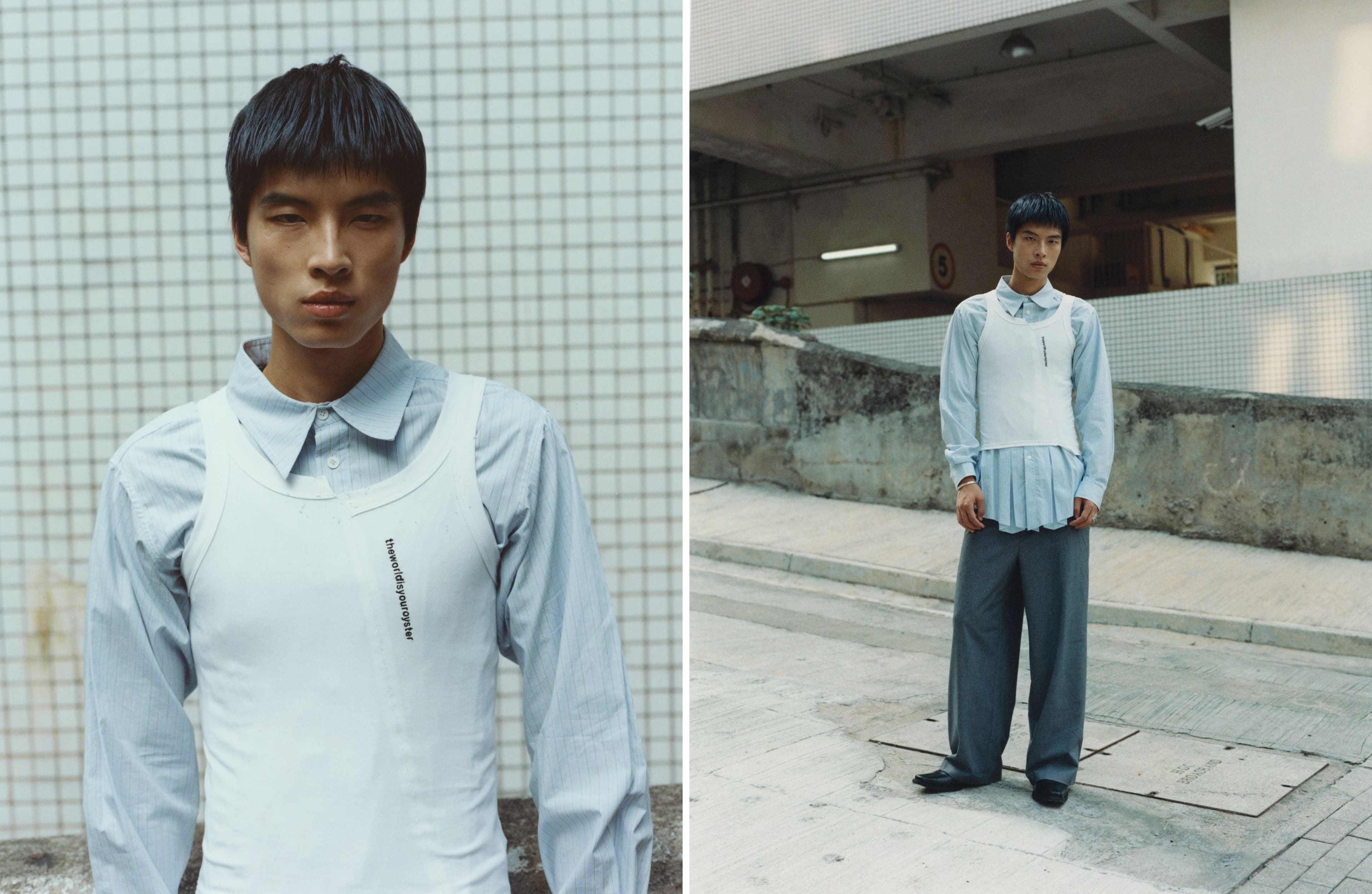 TOPS by The World Is Your Oyster; vintage PANTS and SHOES by Prada