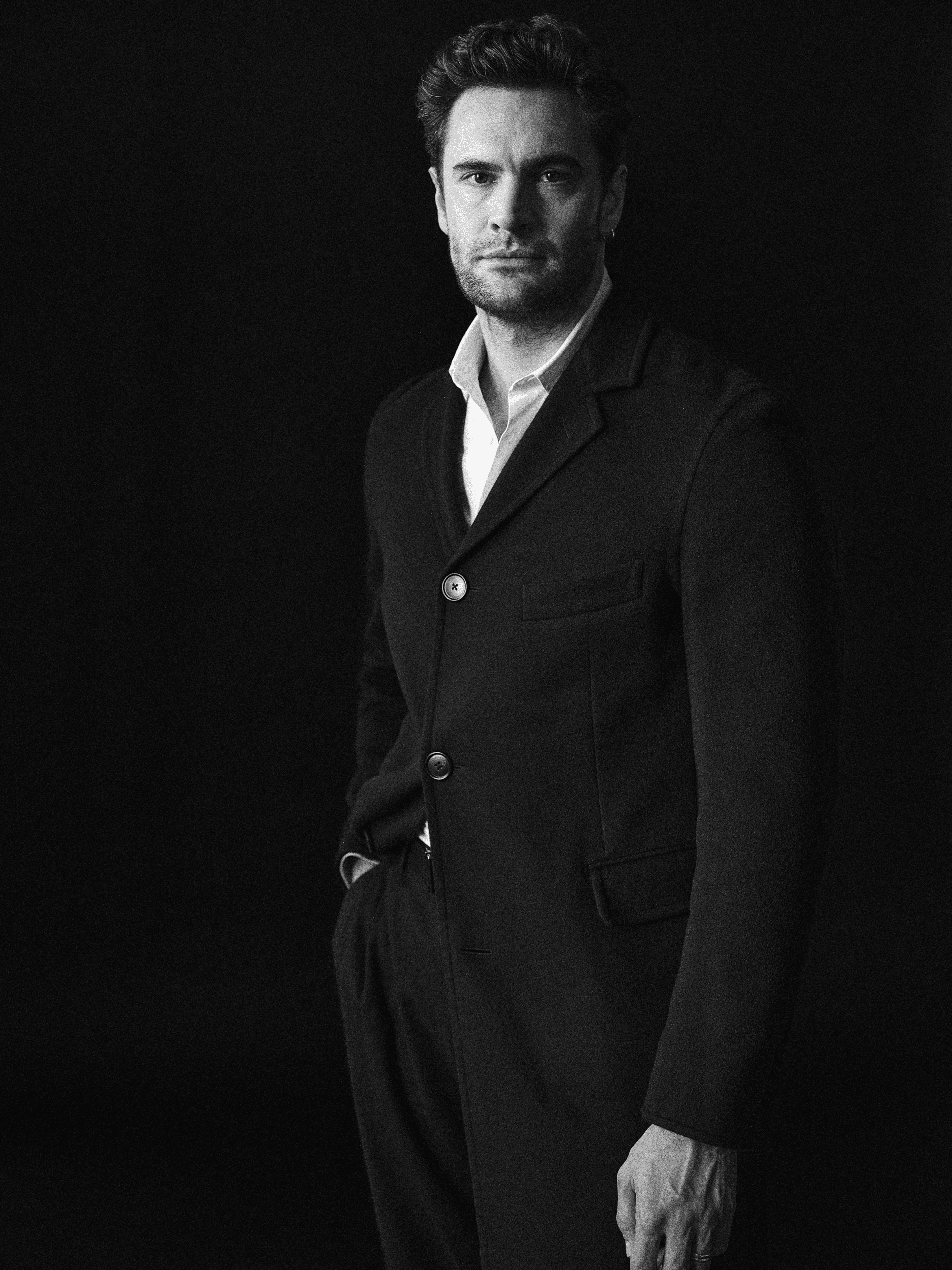 JACKET and SHIRT by Hermès; PANTS by Canali