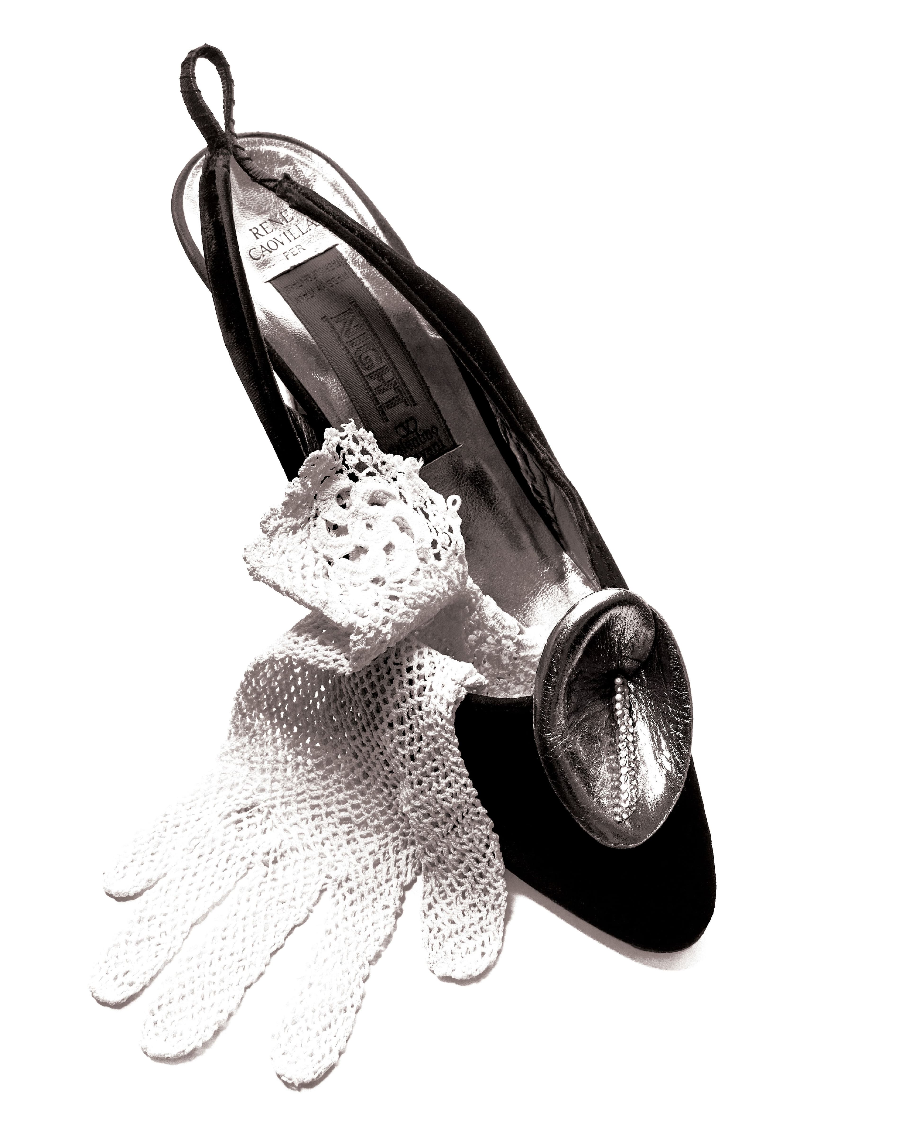 FROM TOP: Vintage SHOE by ,Valentino,, 1970s, and GLOVES, 1900s