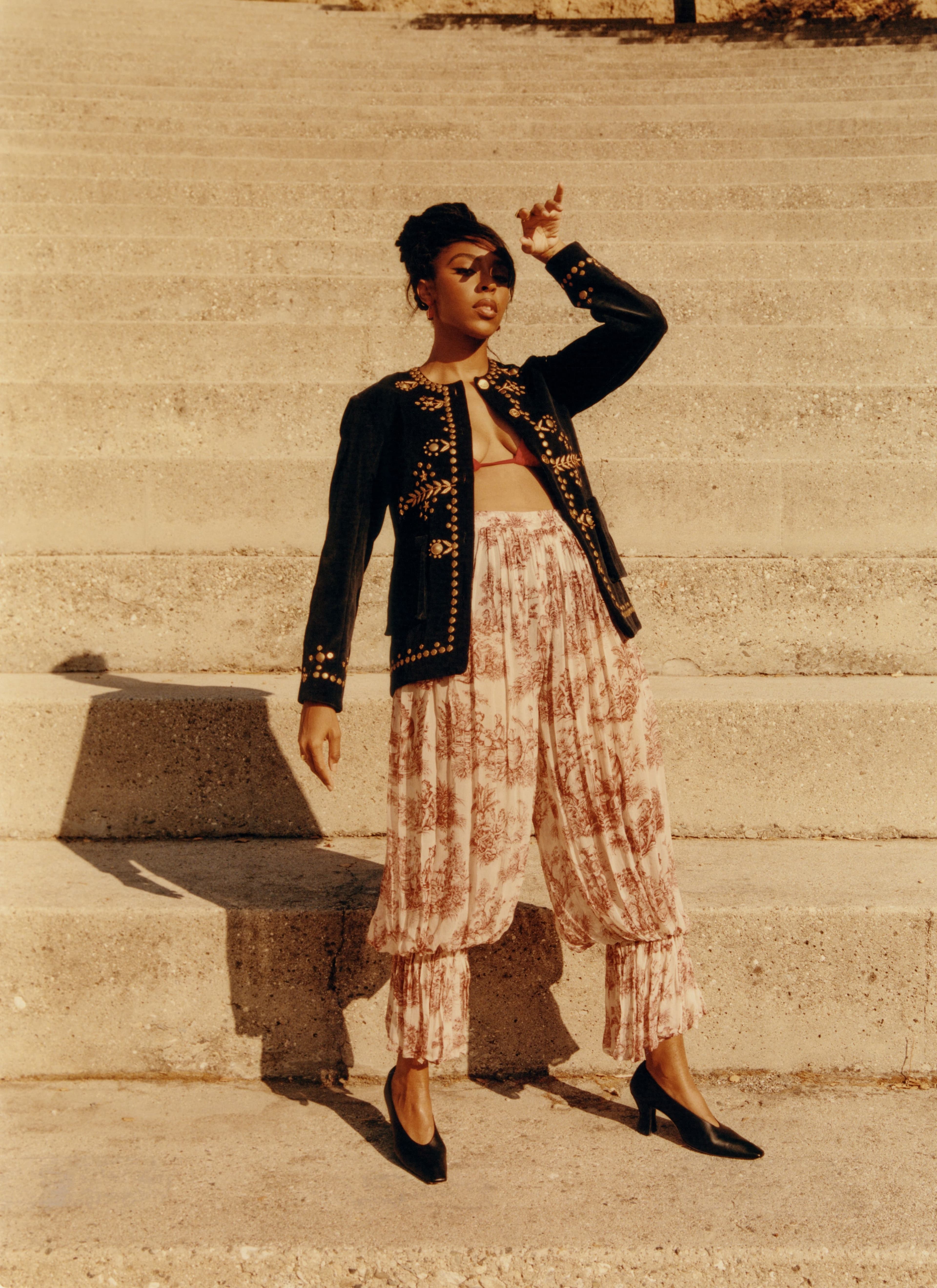 All CLOTHING by Alix of Bohemia; BRA by Victoria’s Secret; SHOES by Le Seul; EARRINGS and RING by Completed Works; RING by Polène