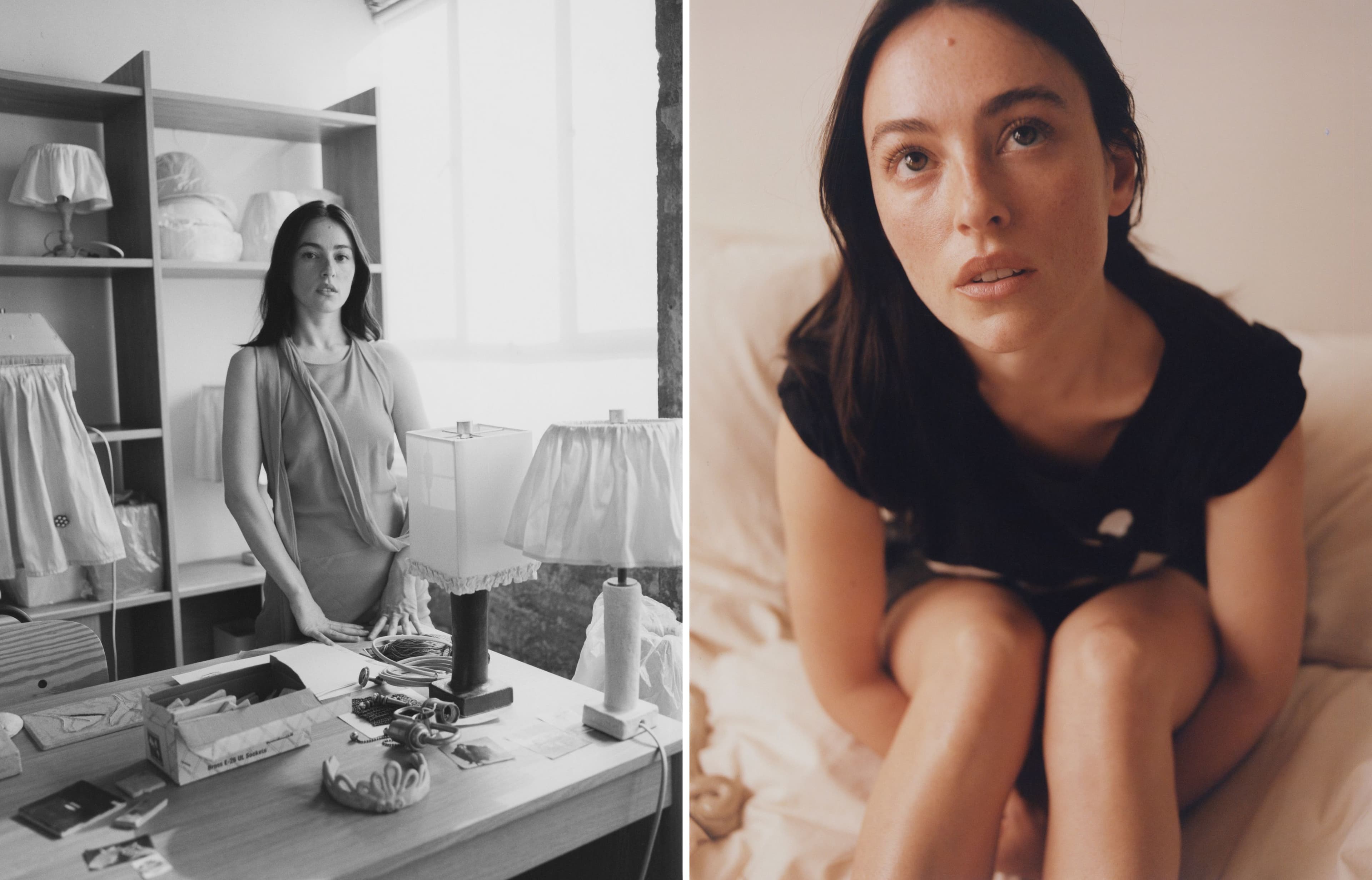 LEFT: DRESS by Blumarine. RIGHT: T-SHIRT, Corrigan’s own; SKIRT by Gimaguas.