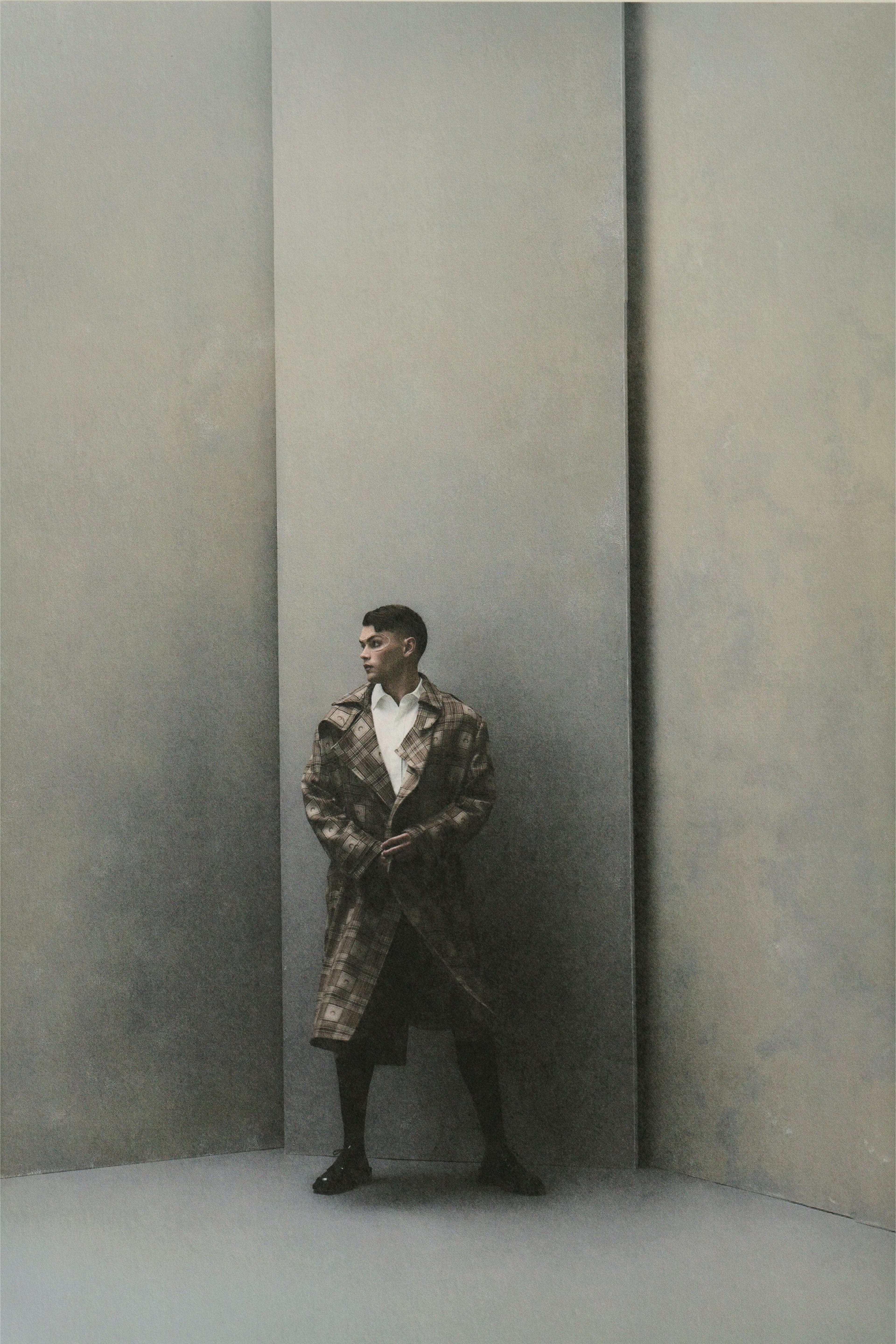 All CLOTHING by ,Marine Serre. ,SHOES by ,Paul Smith.