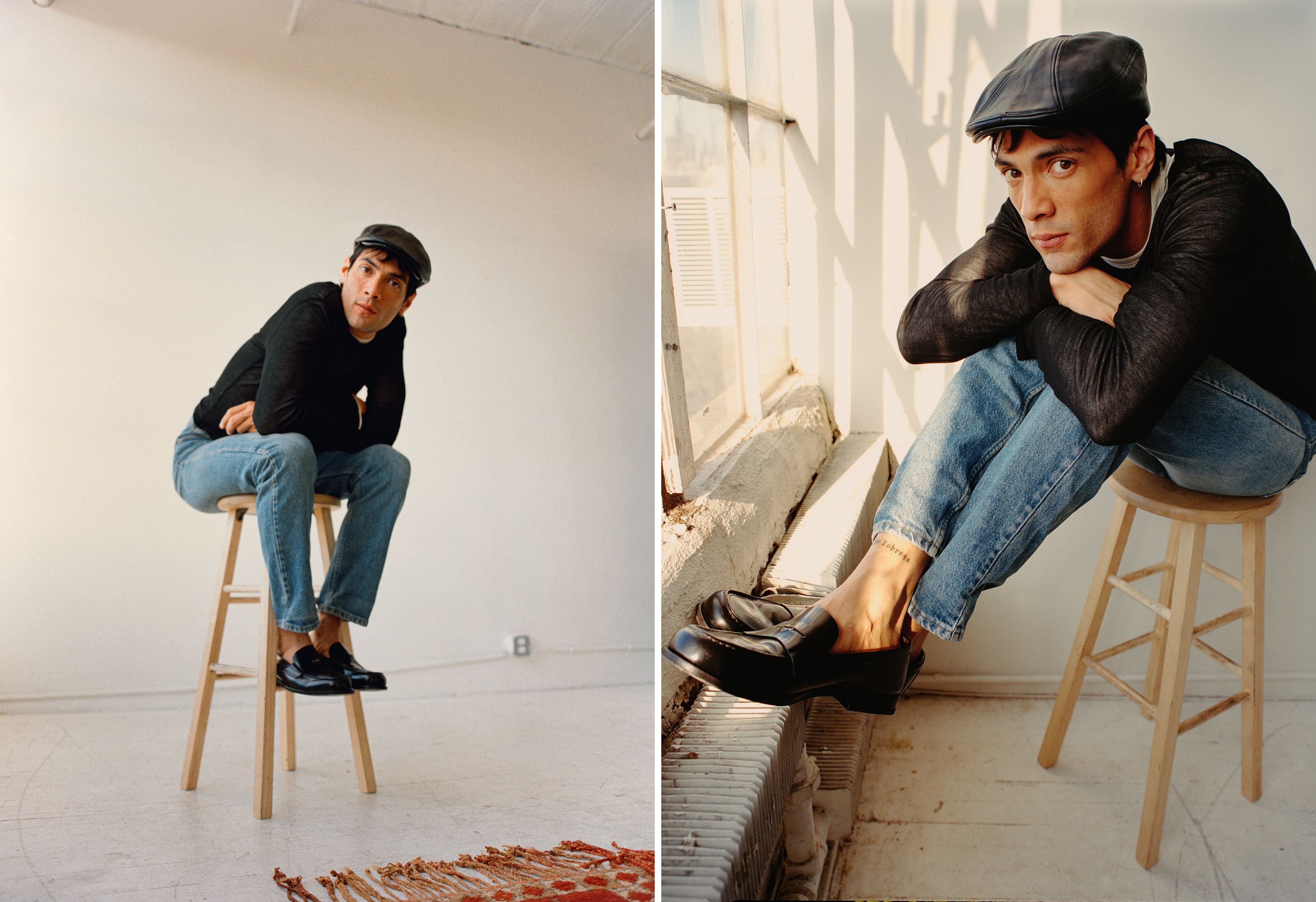 TOP by Eckhaus Latta; vintage JEANS by Levi’s from The Society Archive; HAT from The Society Archive; SHOES by Prada