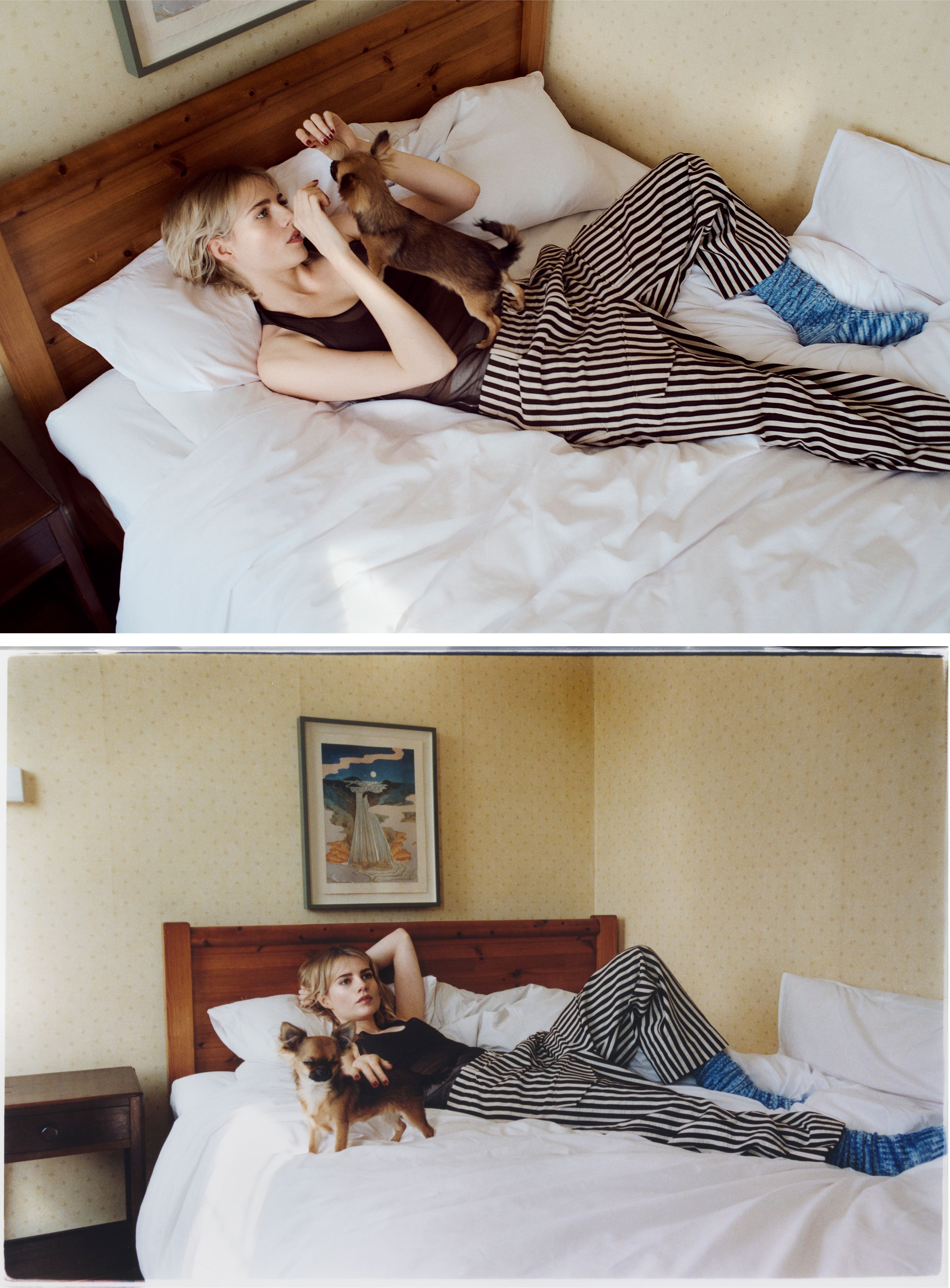 TOP and BRA by ,Hermès. ,PANTS by ,Setchu. ,UNDERWEAR by Eres., ,SOCKS by ,Baserange.