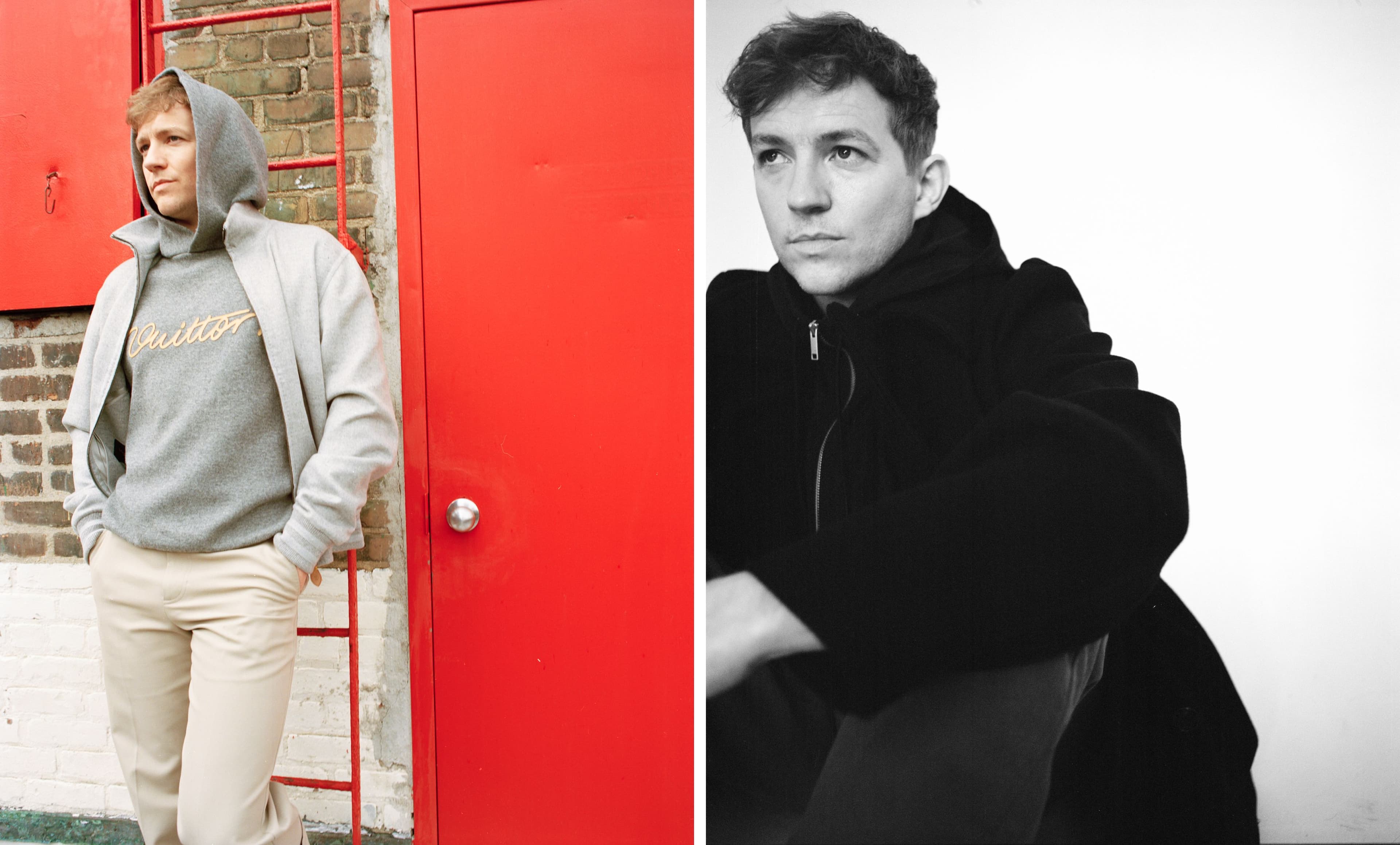 LEFT: All CLOTHING by Louis Vuitton. RIGHT: All CLOTHING by A.P.C.