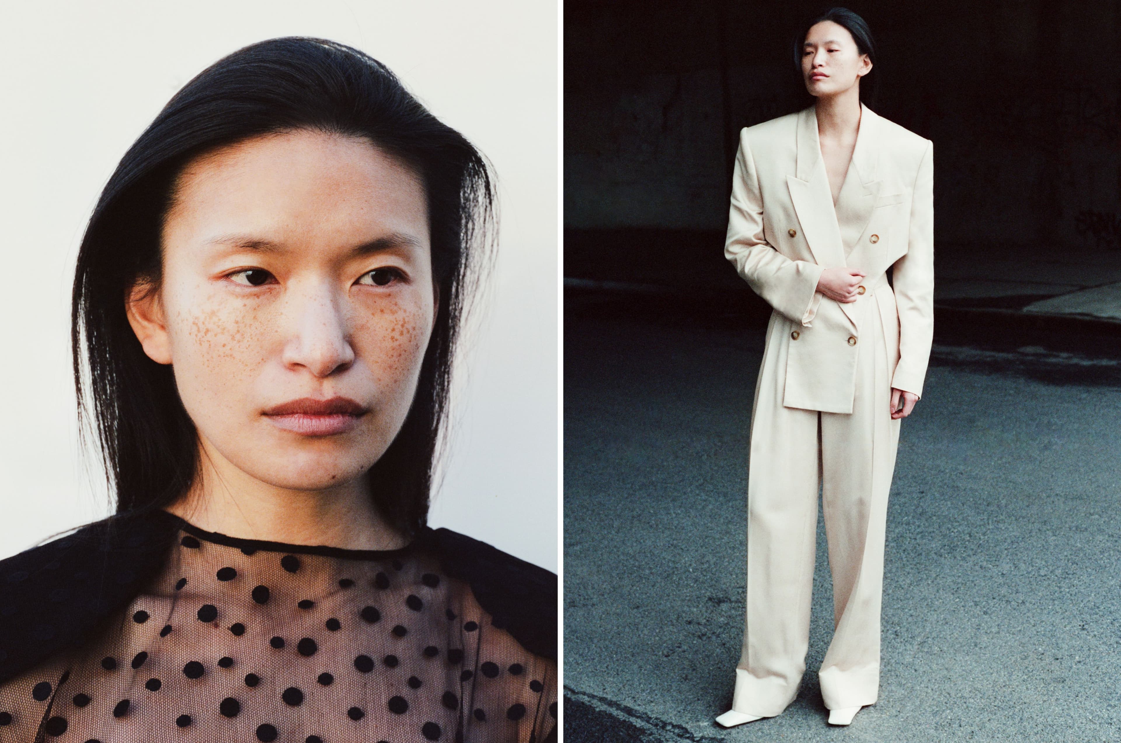 LEFT: All CLOTHING by Chloé. RIGHT: All CLOTHING and SHOES by Stella McCartney.