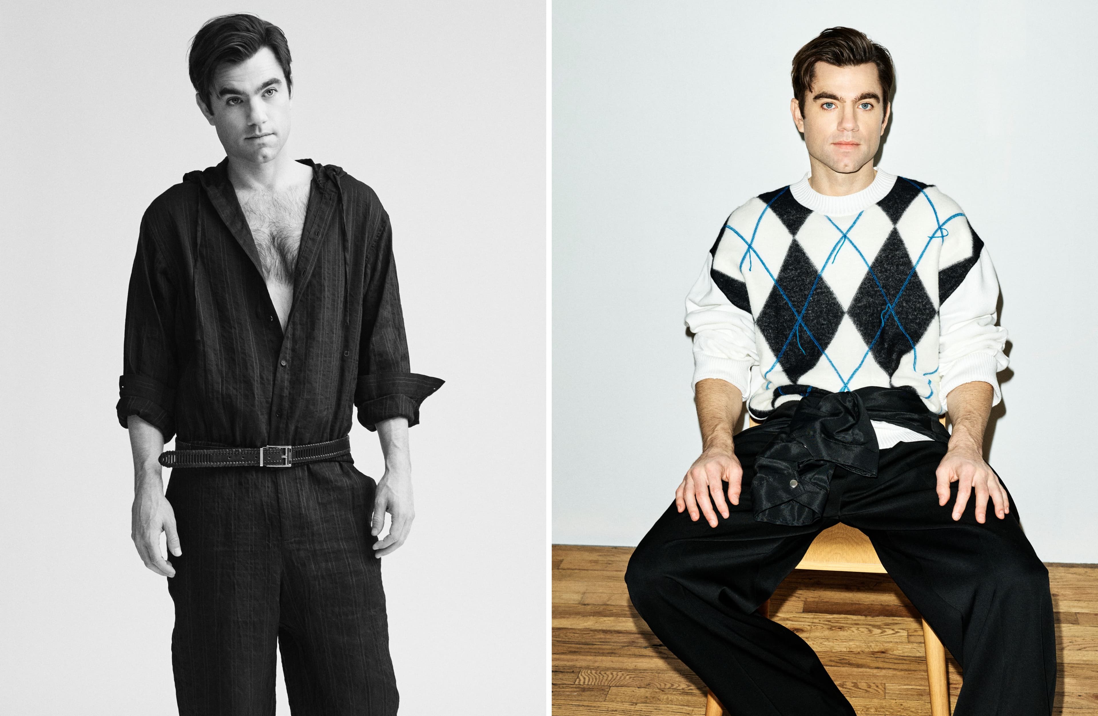 LEFT: All CLOTHING and ACCESSORIES by Ferragamo. RIGHT: All CLOTHING by Givenchy by Sarah Burton.