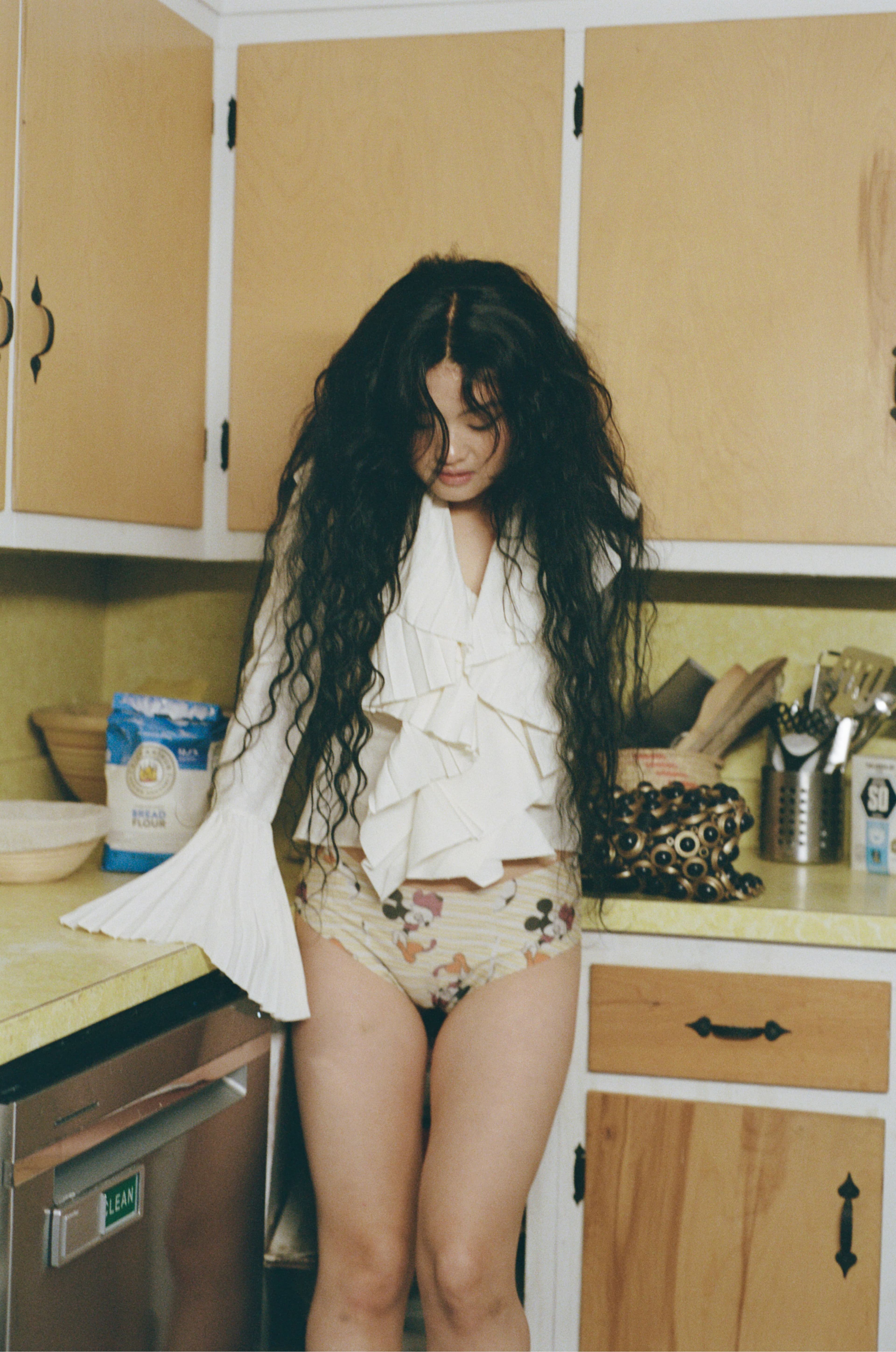 TOP by McQueen. UNDERWEAR by Iseder. HAT by Area.