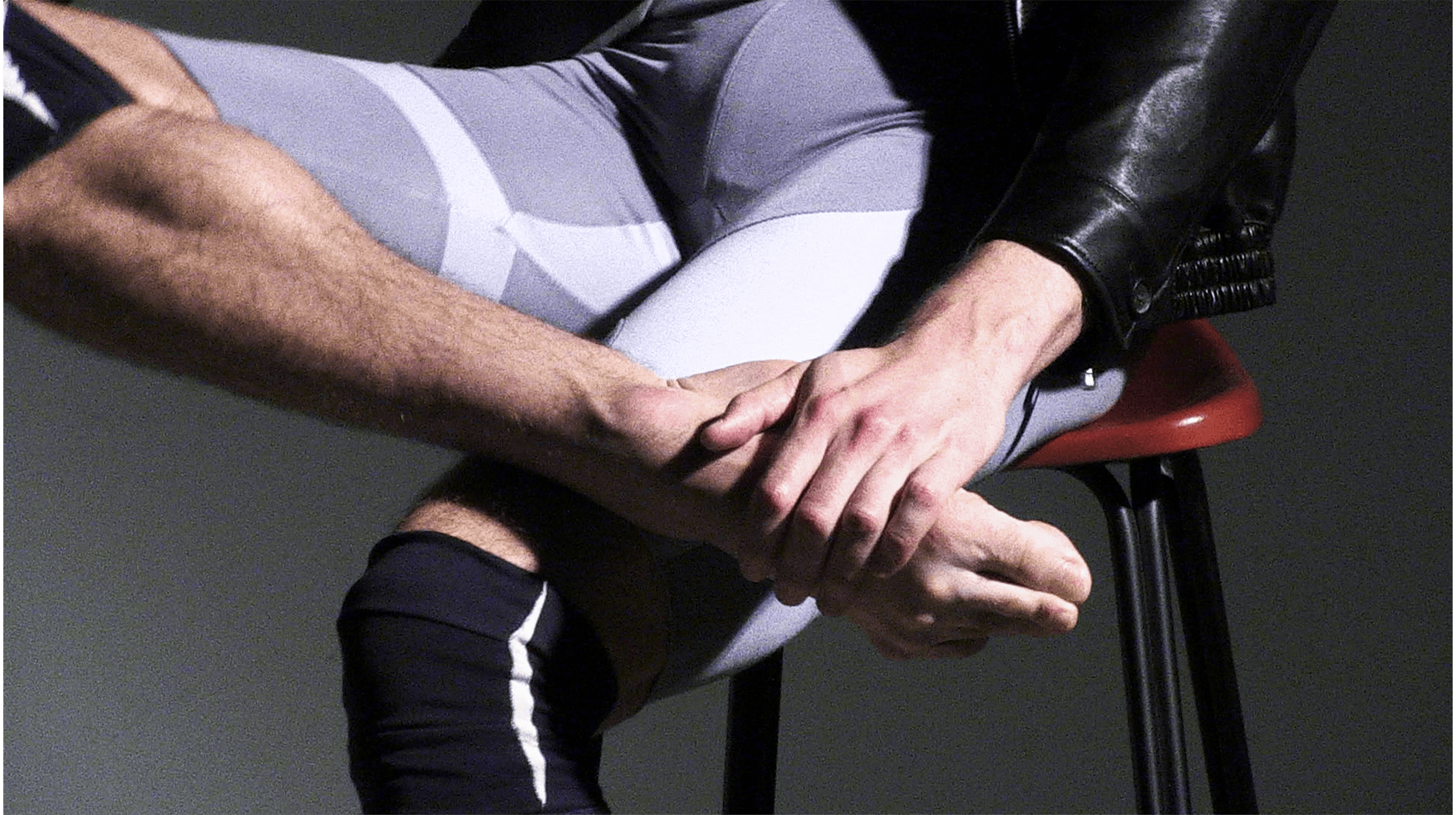 JACKET by Miu Miu. SHORTS and KNEE PADS by Jacek Gleba.