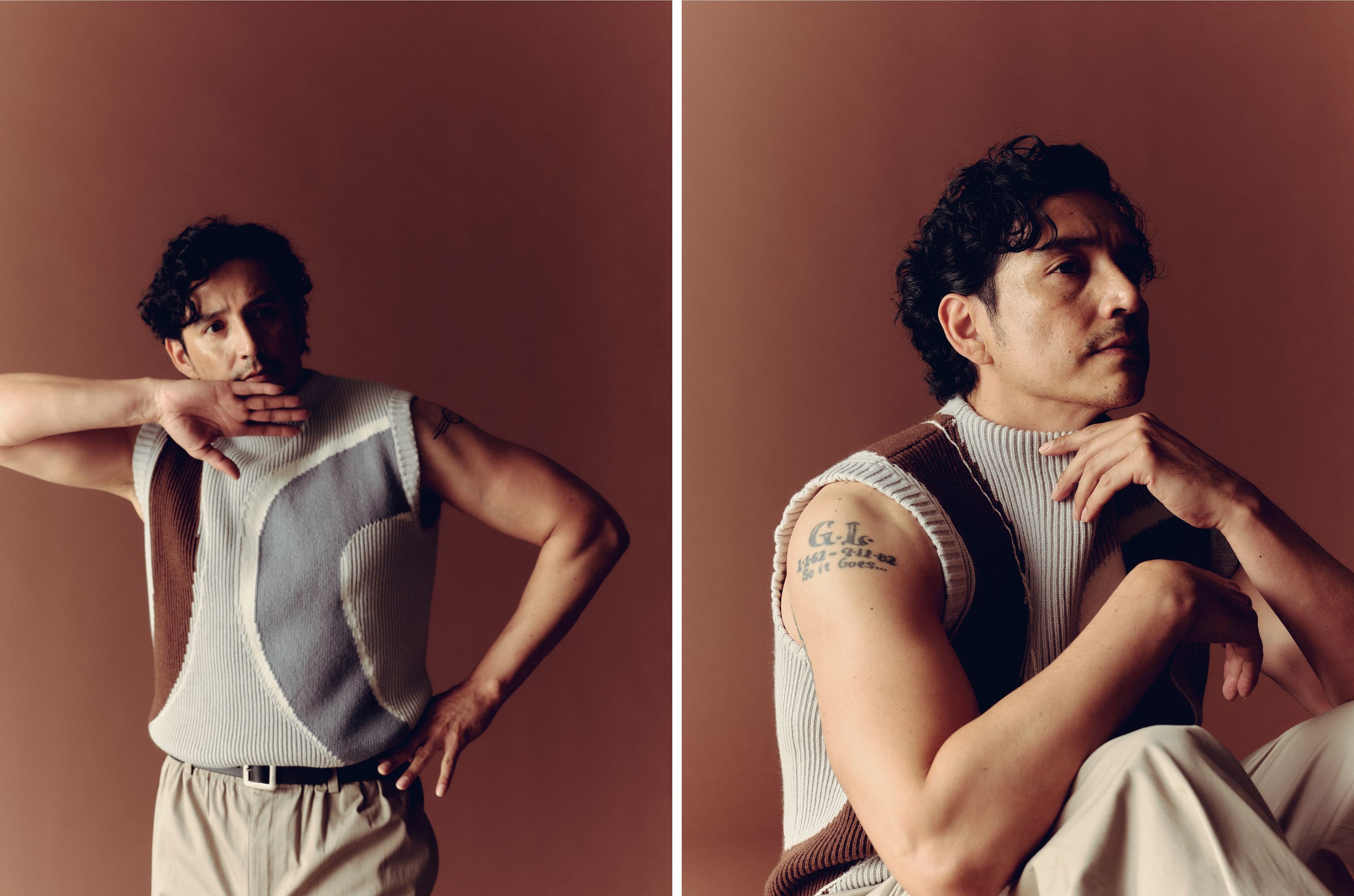 All CLOTHING by ,Hermès,. BELT by ,Nick Fouquet.