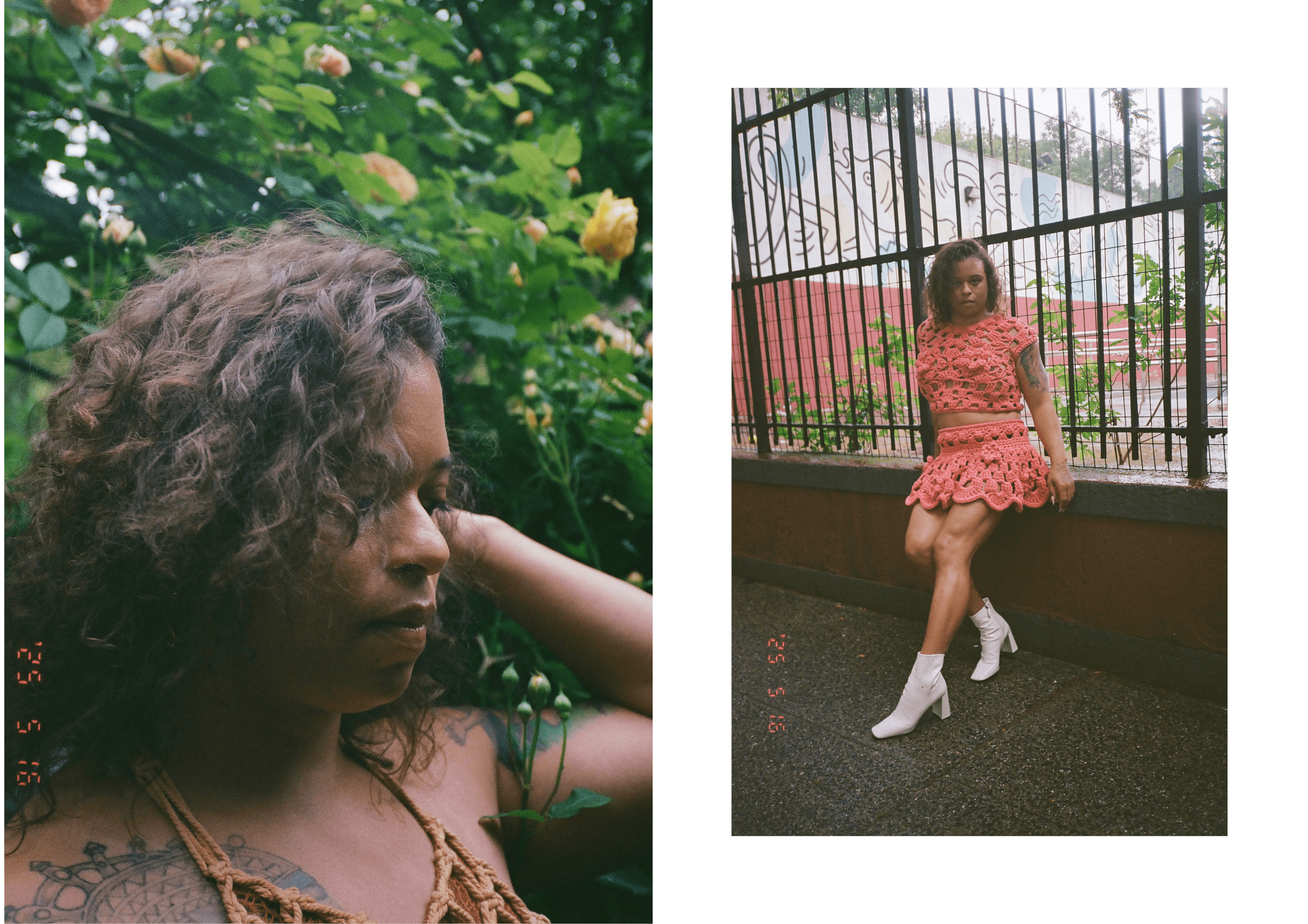 LEFT: DRESS by Isa Boulder. RIGHT: All CLOTHING by ,Acne Studios., BOOTS by ,Prada.