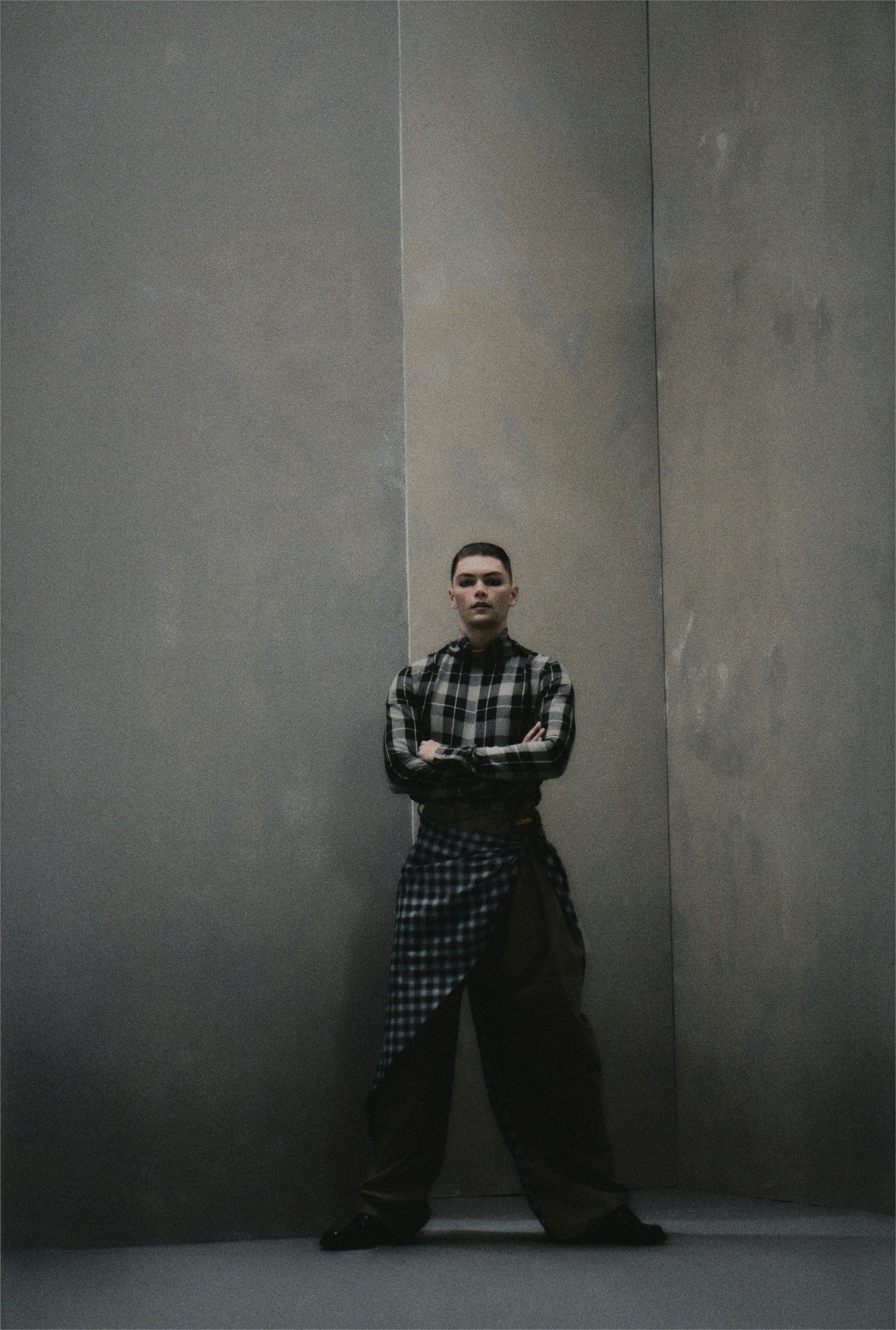 All CLOTHING by ,Loewe. ,SHOES by ,Paul Smith.