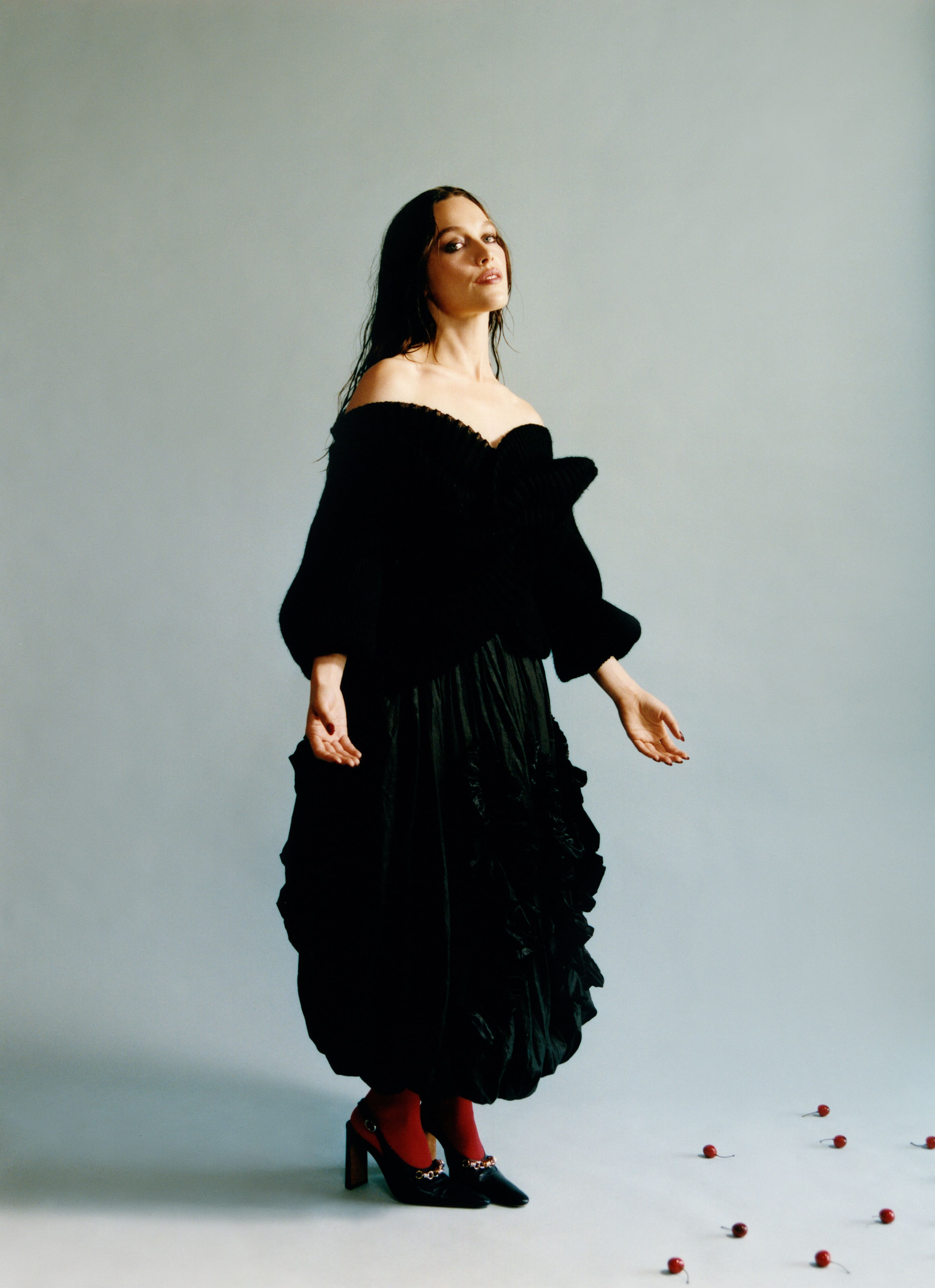 All CLOTHING by Louis Vuitton; TIGHTS by Falke; SHOES by Tory Burch