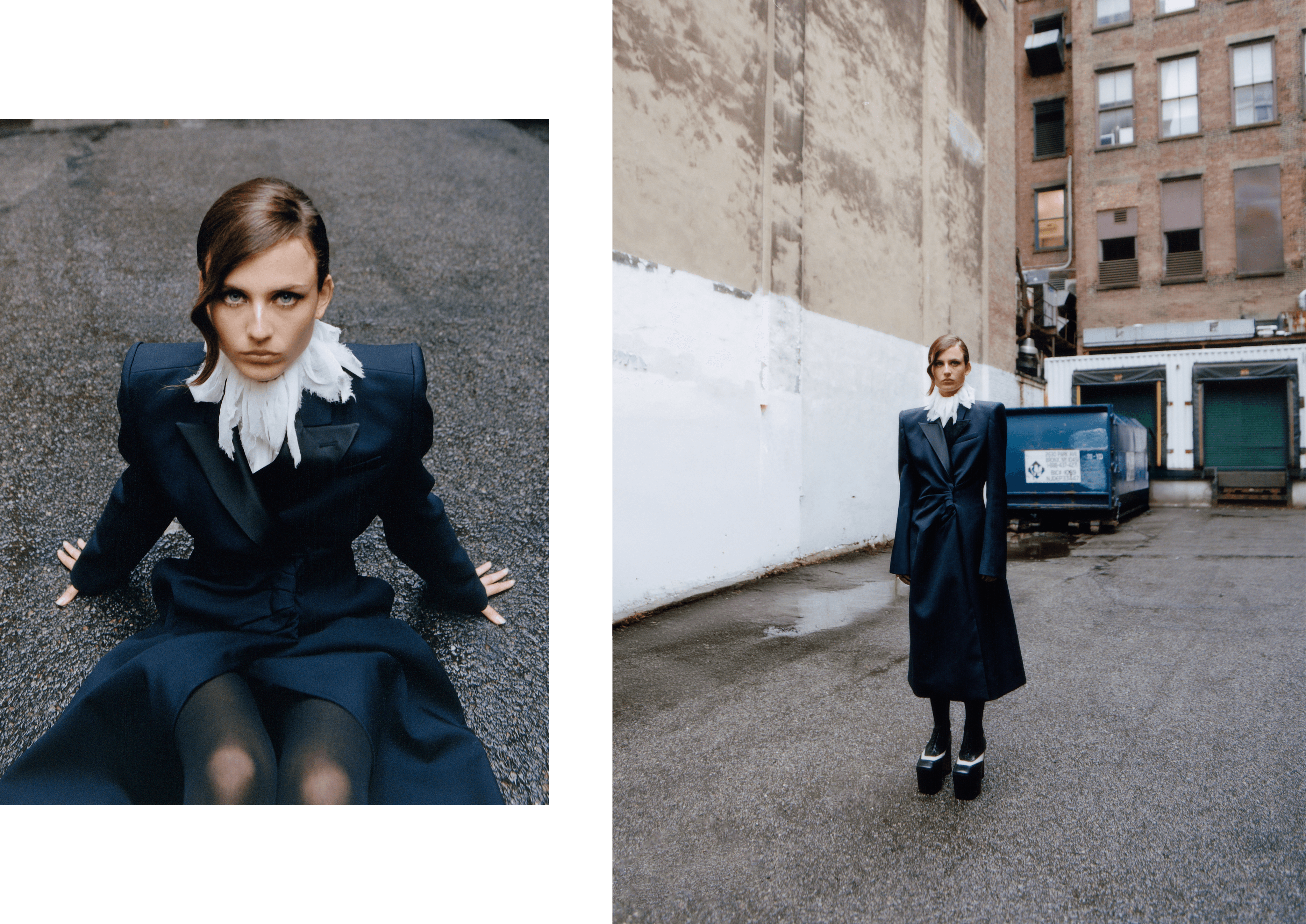 All CLOTHING and SHOES by, McQueen,. TIGHTS by ,Falke,.