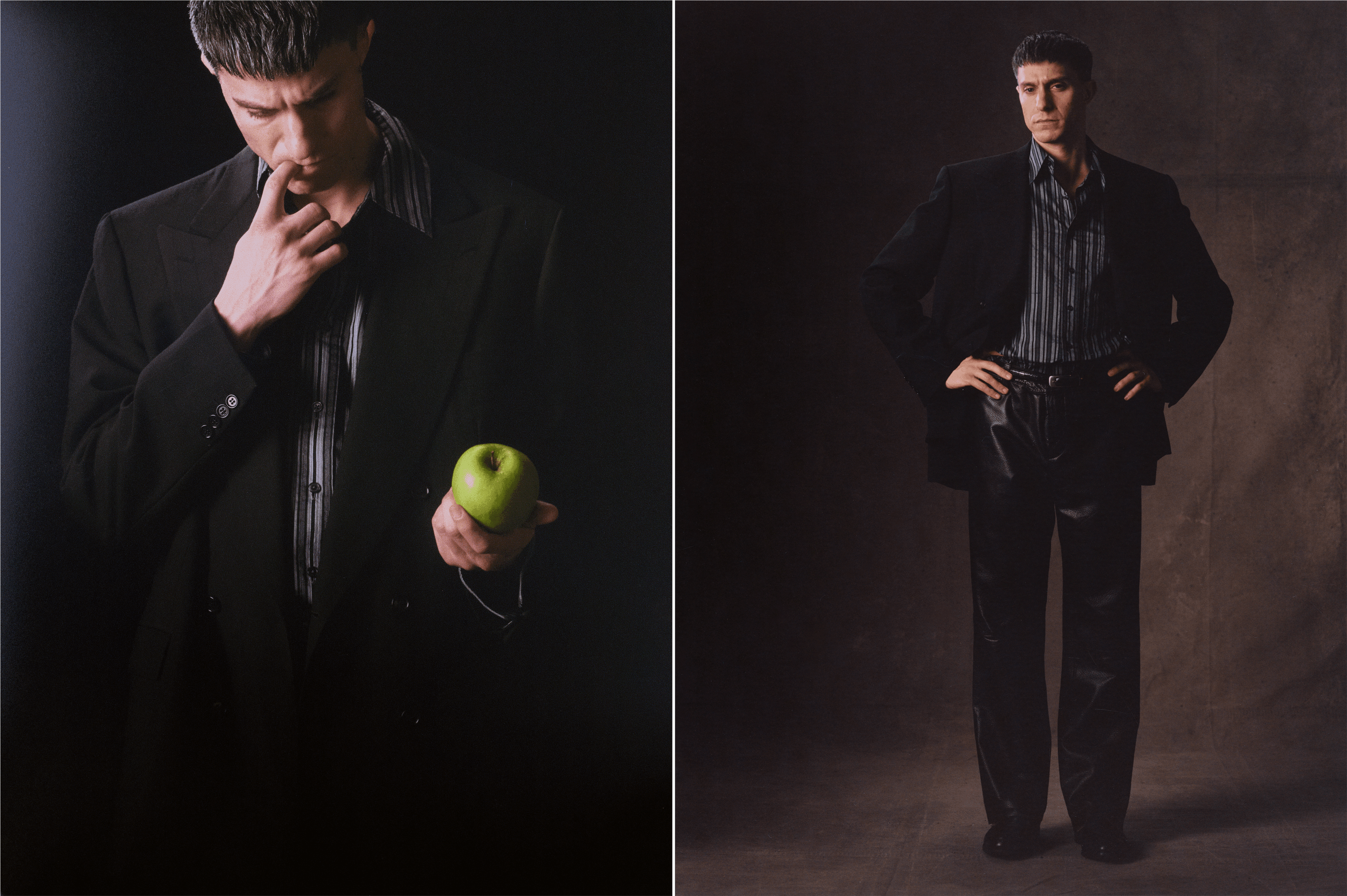 JACKET and PANTS, stylist’s own. SHIRT by ,Maryam Nassir Zadeh.