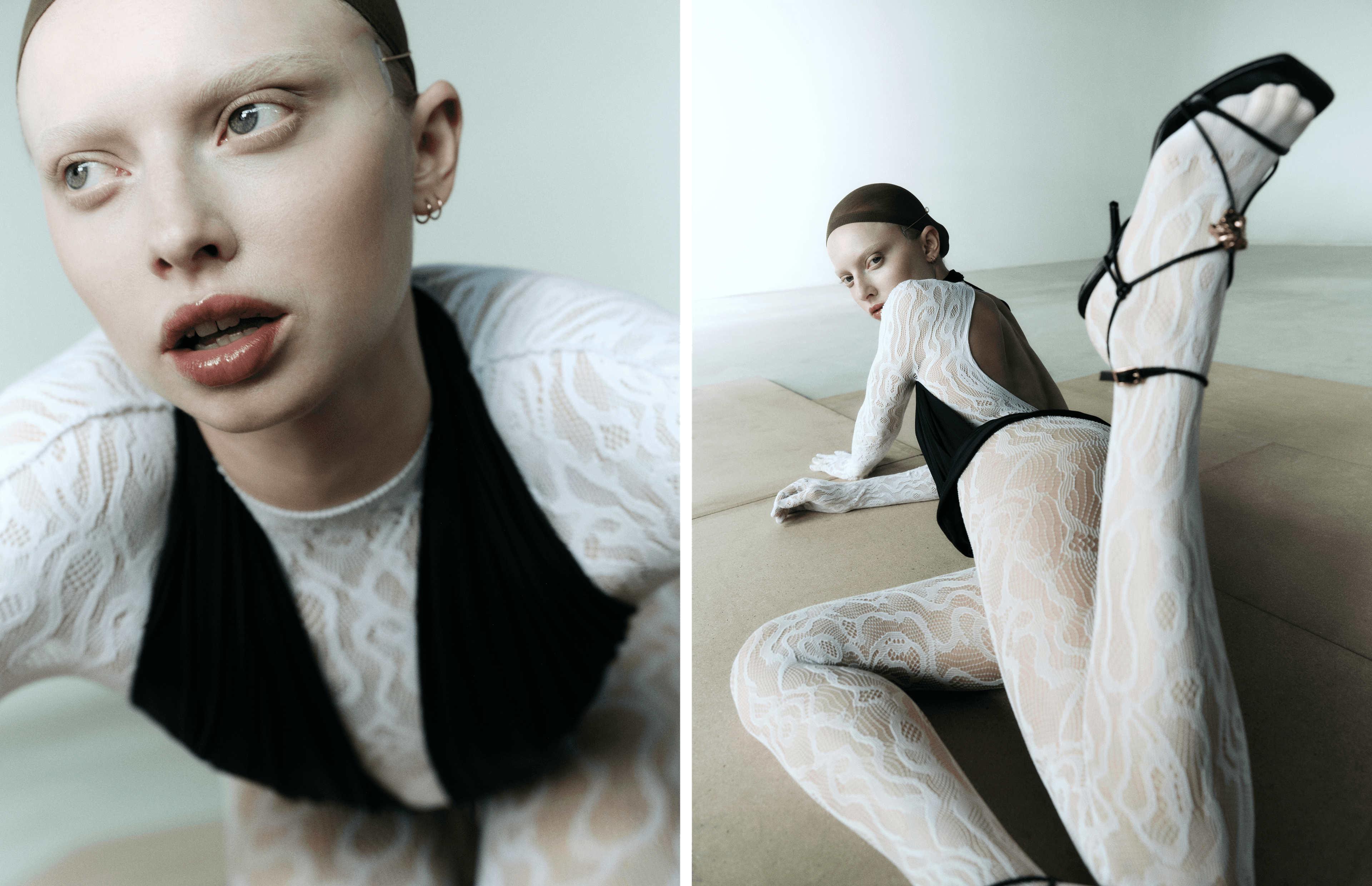 BATHING SUIT and SHOES by ,Versace., BODYSUIT, stylist’s own.