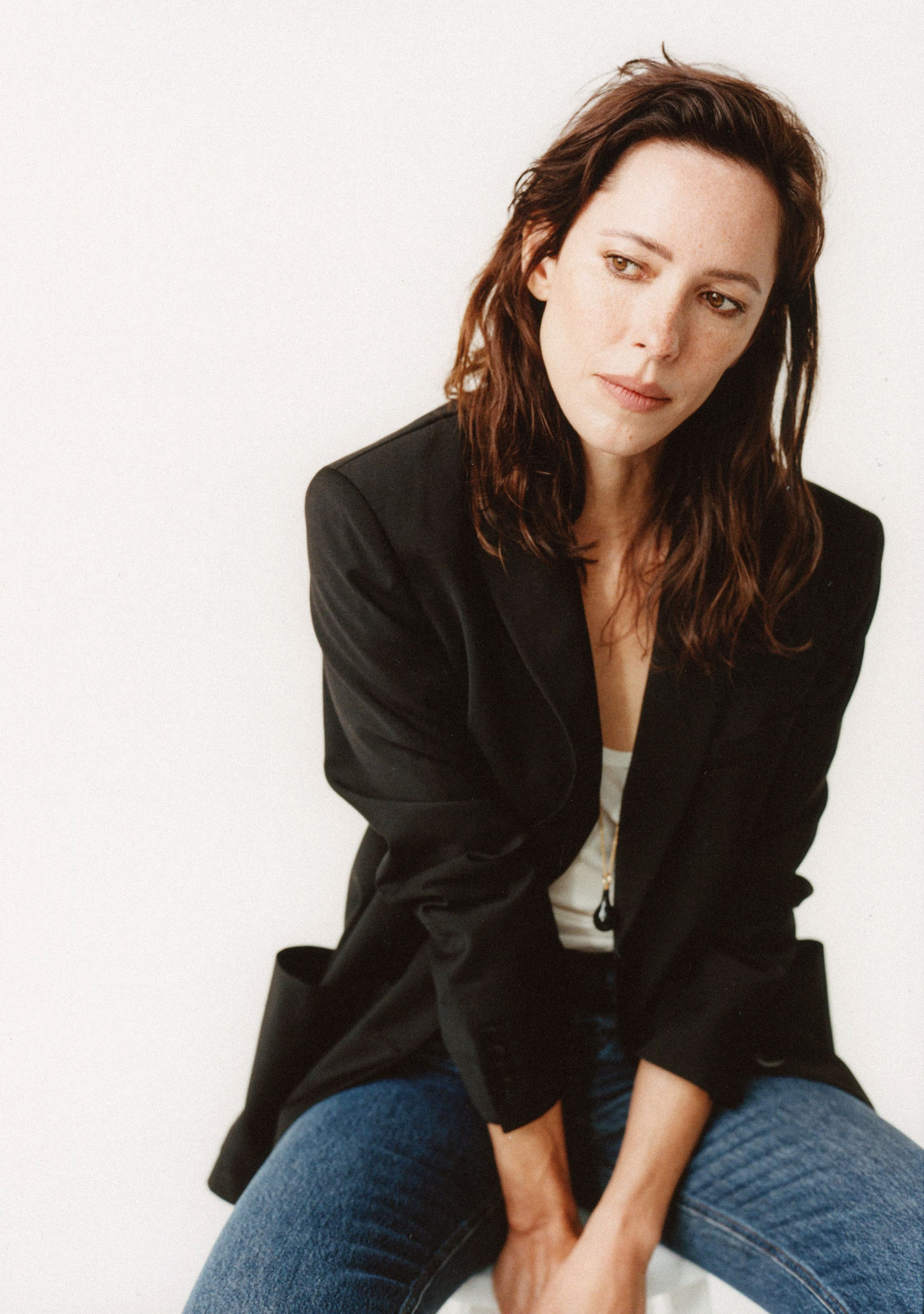 JACKET and SHOES by Tibi; TOP by Araks; PANTS and NECKLACE by Toteme