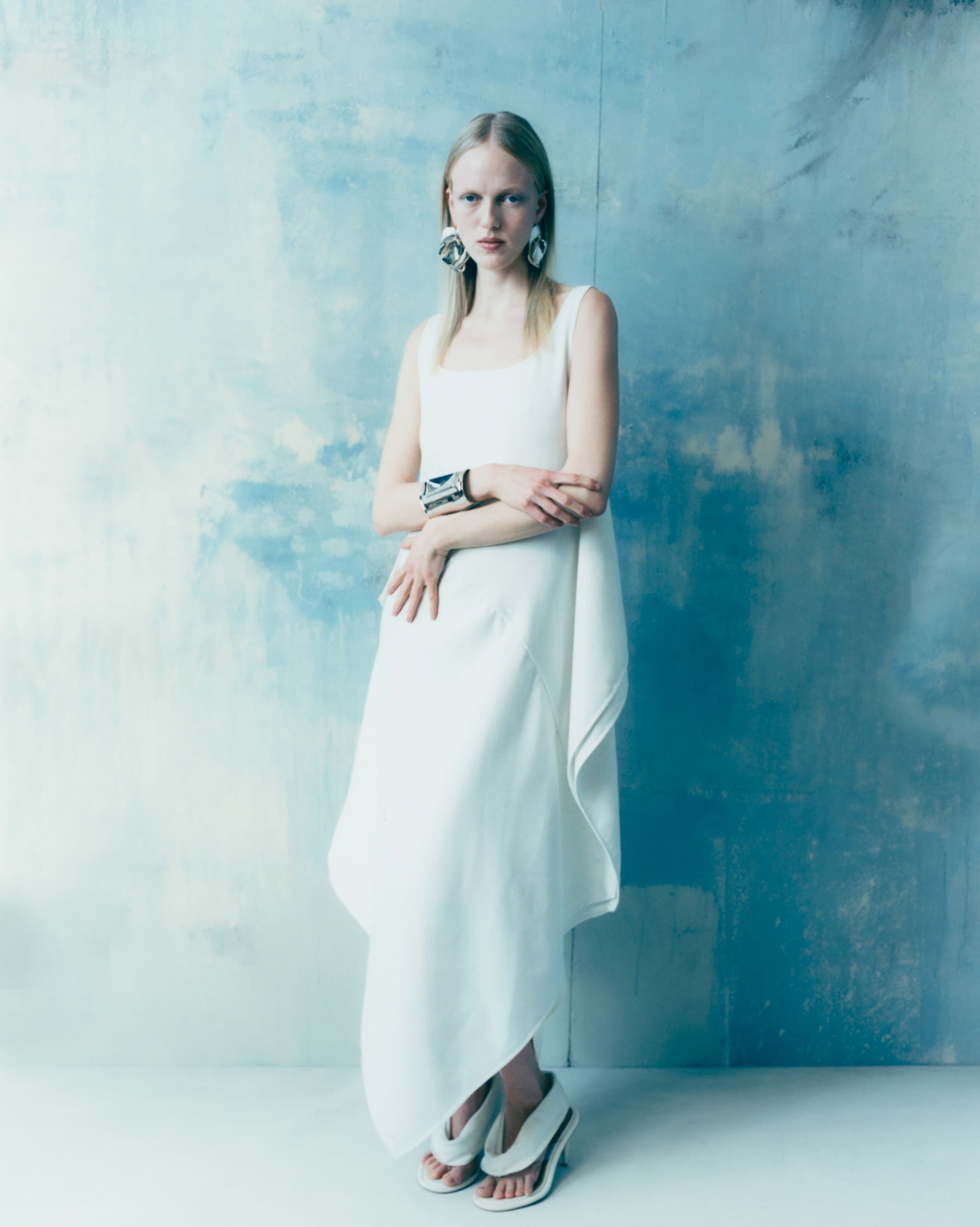 DRESS by Bevza; SHOES by Zellous; EARRINGS by Ariana Boussard-Reifel; BRACELET by Alexis Bittar