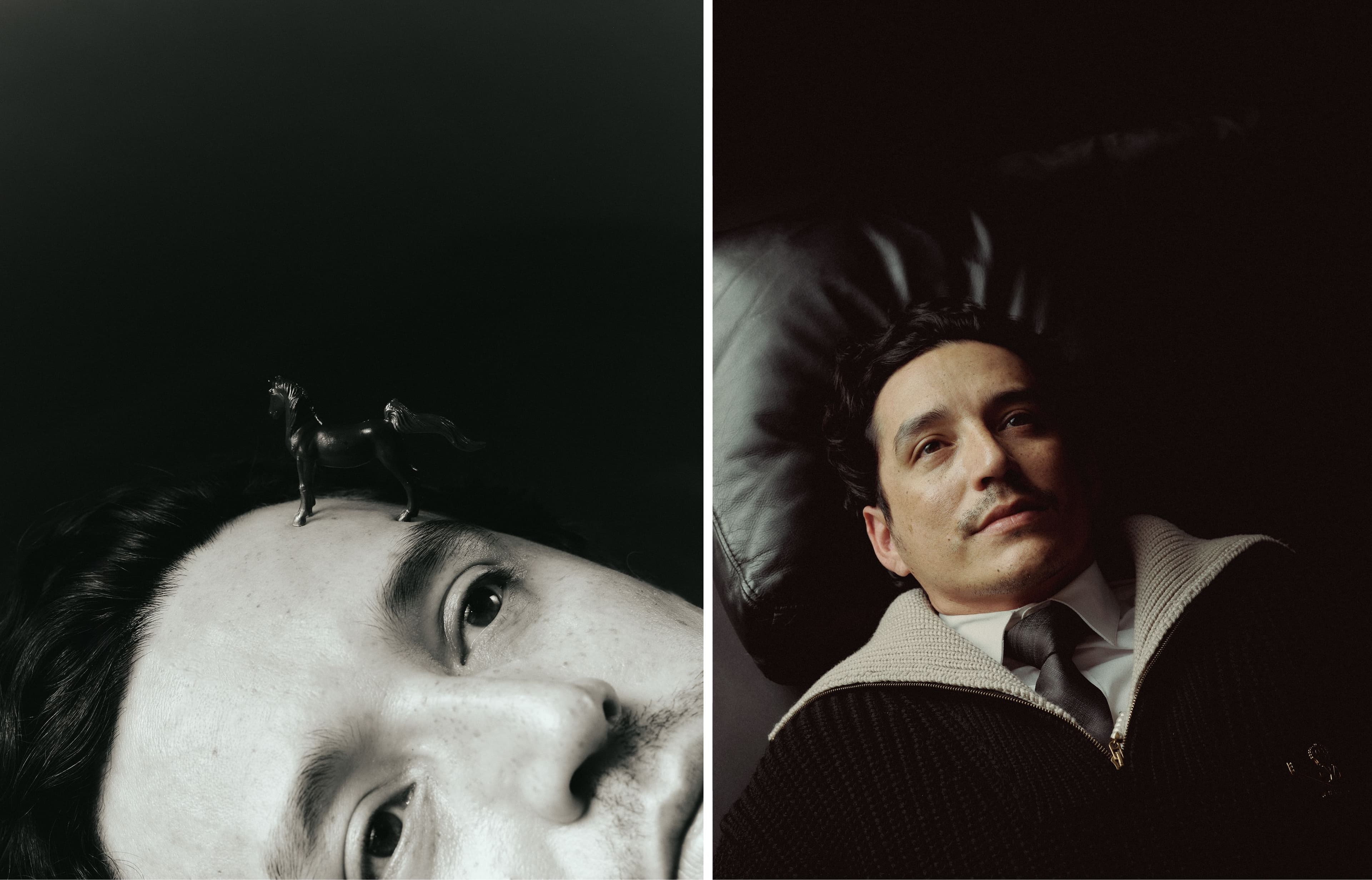 SWEATER by ,Louis Vuitton,. SHIRT by, D.RT. ,TIE, stylist’s own.