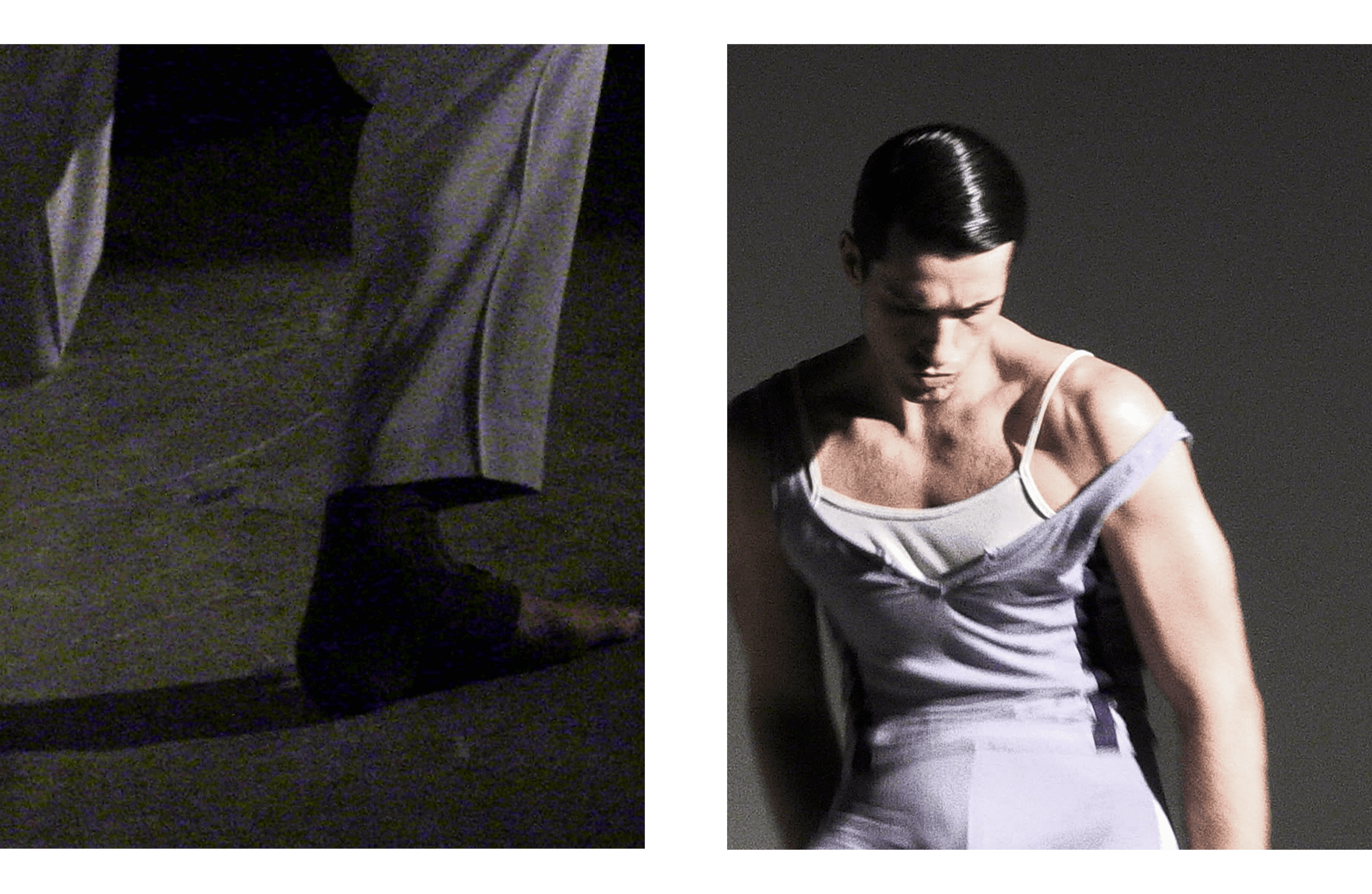 LEFT: PANTS by Dior. RIGHT: All CLOTHING by Jacek Gleba.