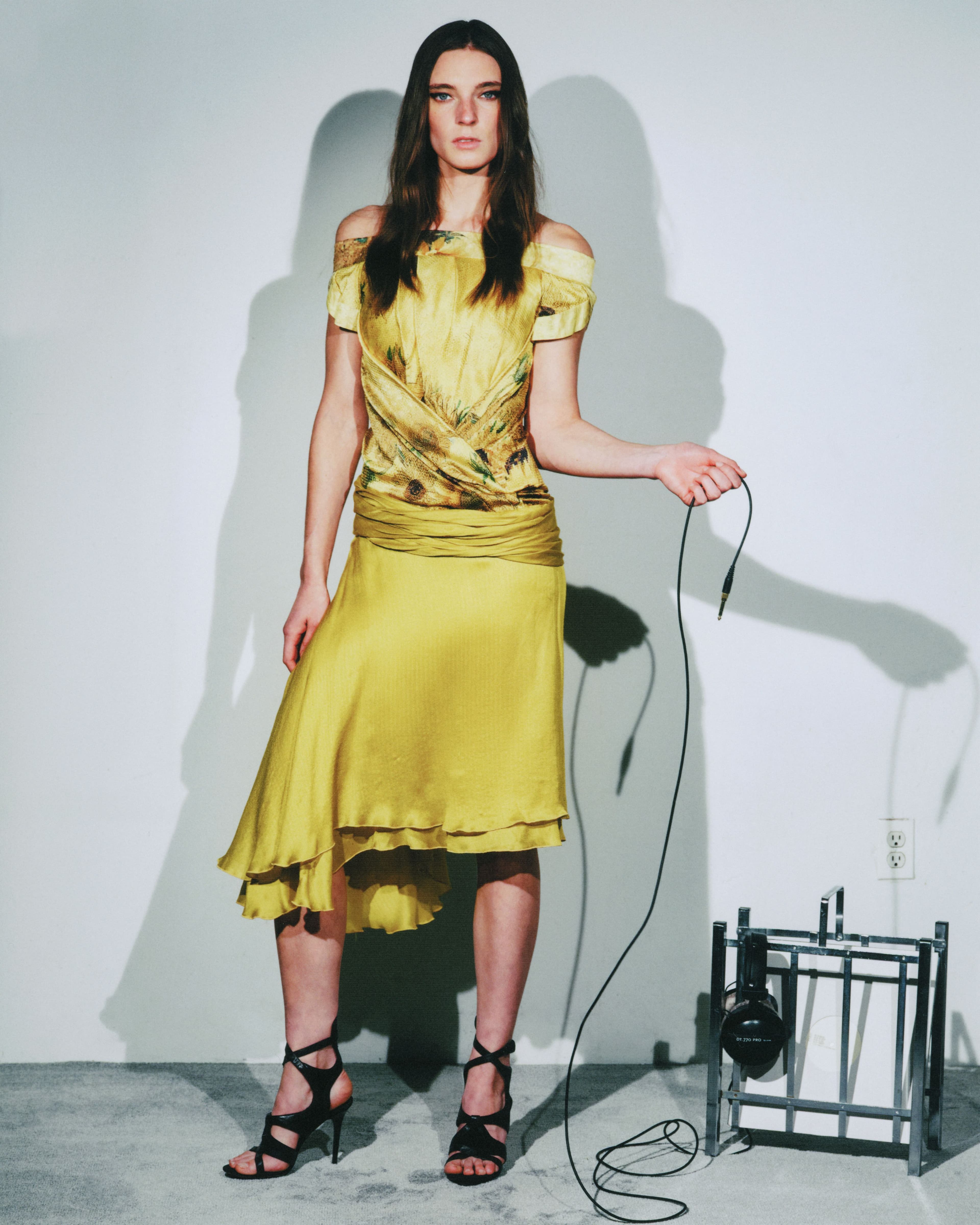 Vintage DRESS by Rodarte by Kate and Laura Mulleavy, Spring 2012, look 2; vintage SHOES by Balenciaga from Albright Fashion Library; vintage EARRINGS by Lanvin by Alber Elbaz from Albright Fashion Library