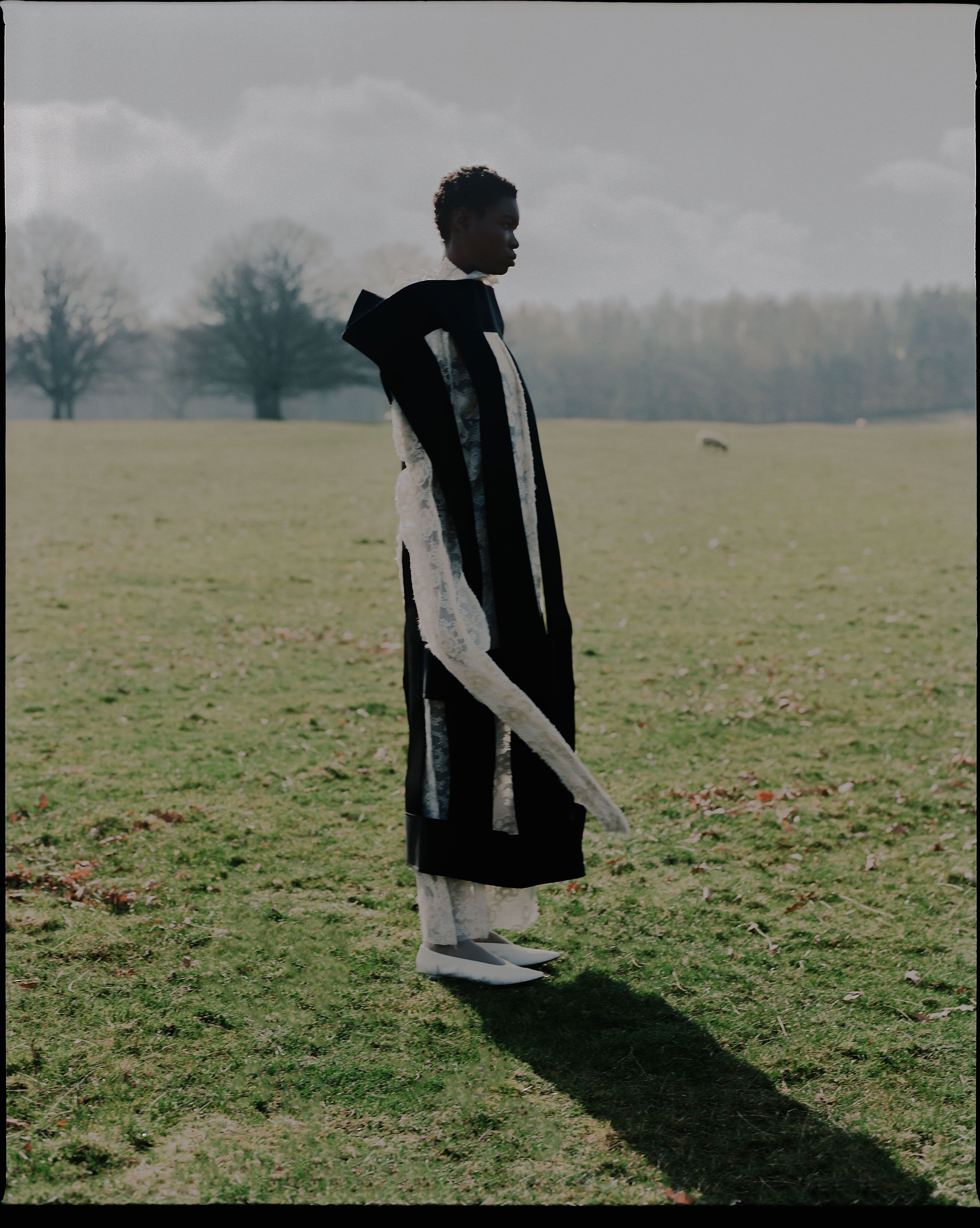 Vintage dress by Comme des Garçons from 20age archive. Socks by Falke.