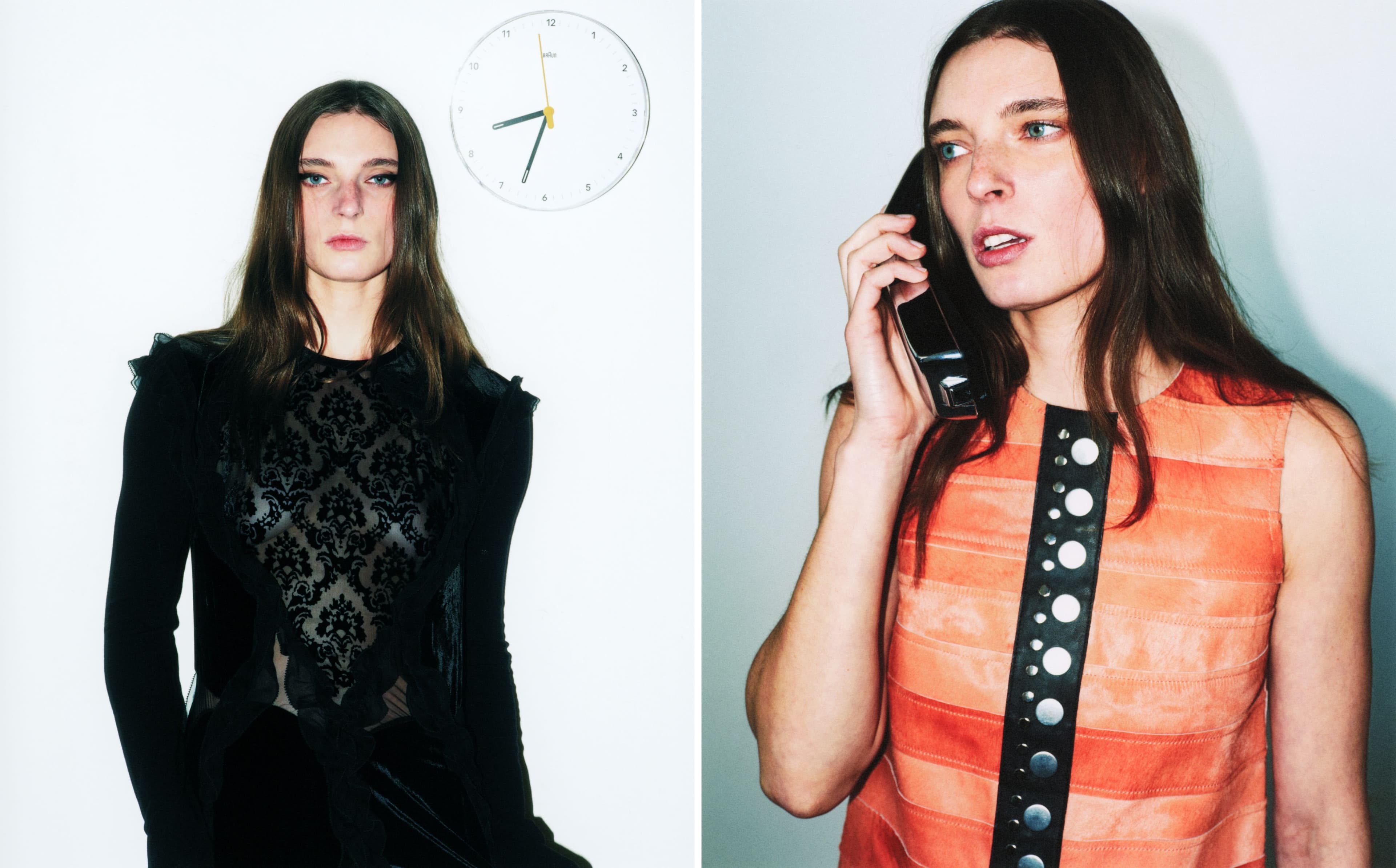LEFT: Vintage DRESS by Givenchy by Riccardo Tisci, Fall 2015, look 1. RIGHT: Vintage DRESS by Calvin Klein Collection by Francisco Costa, Fall 2015, look 6.