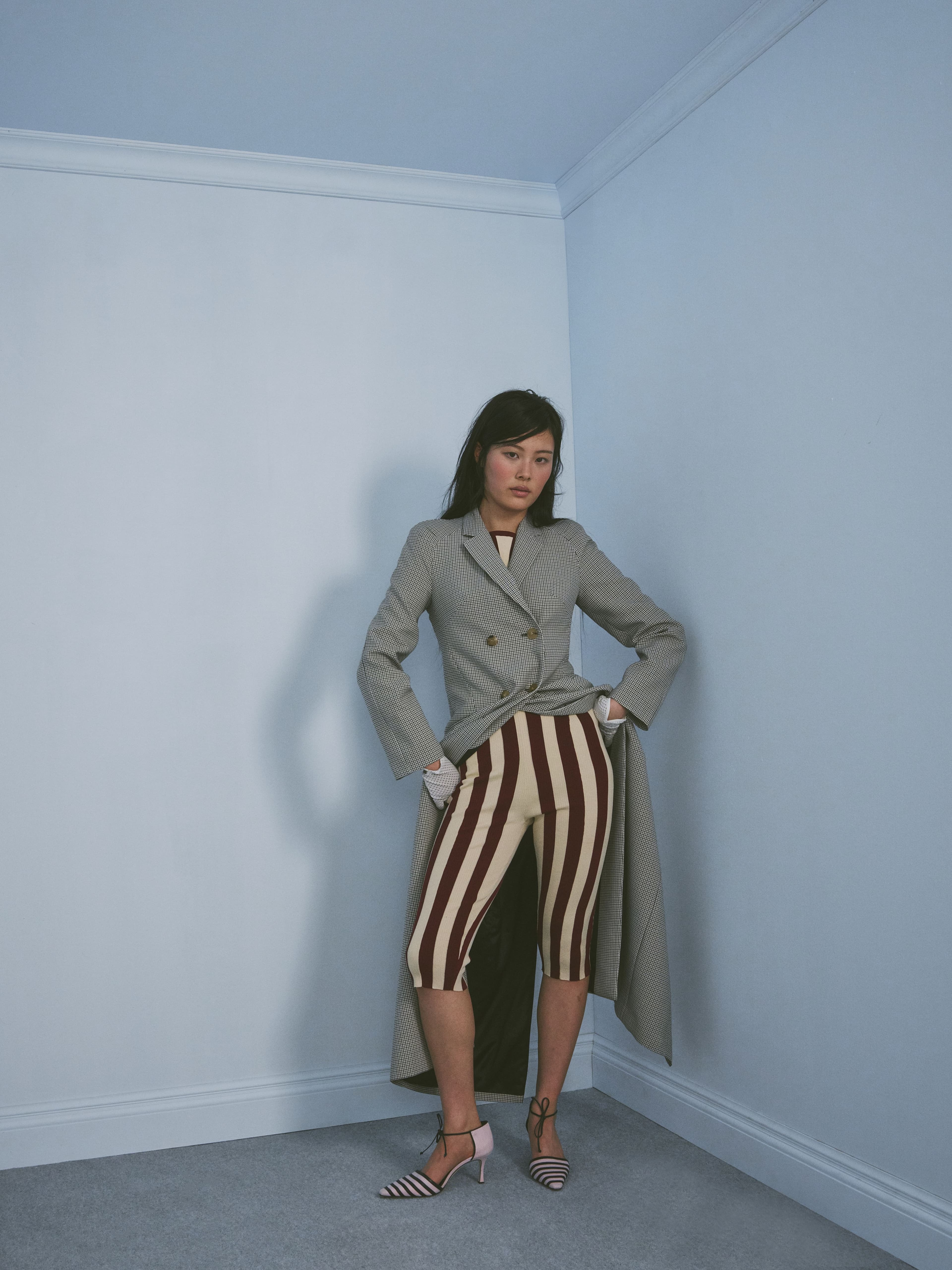 All CLOTHING by Dries Van Noten; GLOVES by Handsome Stockholm; SHOES by Manolo Blahnik