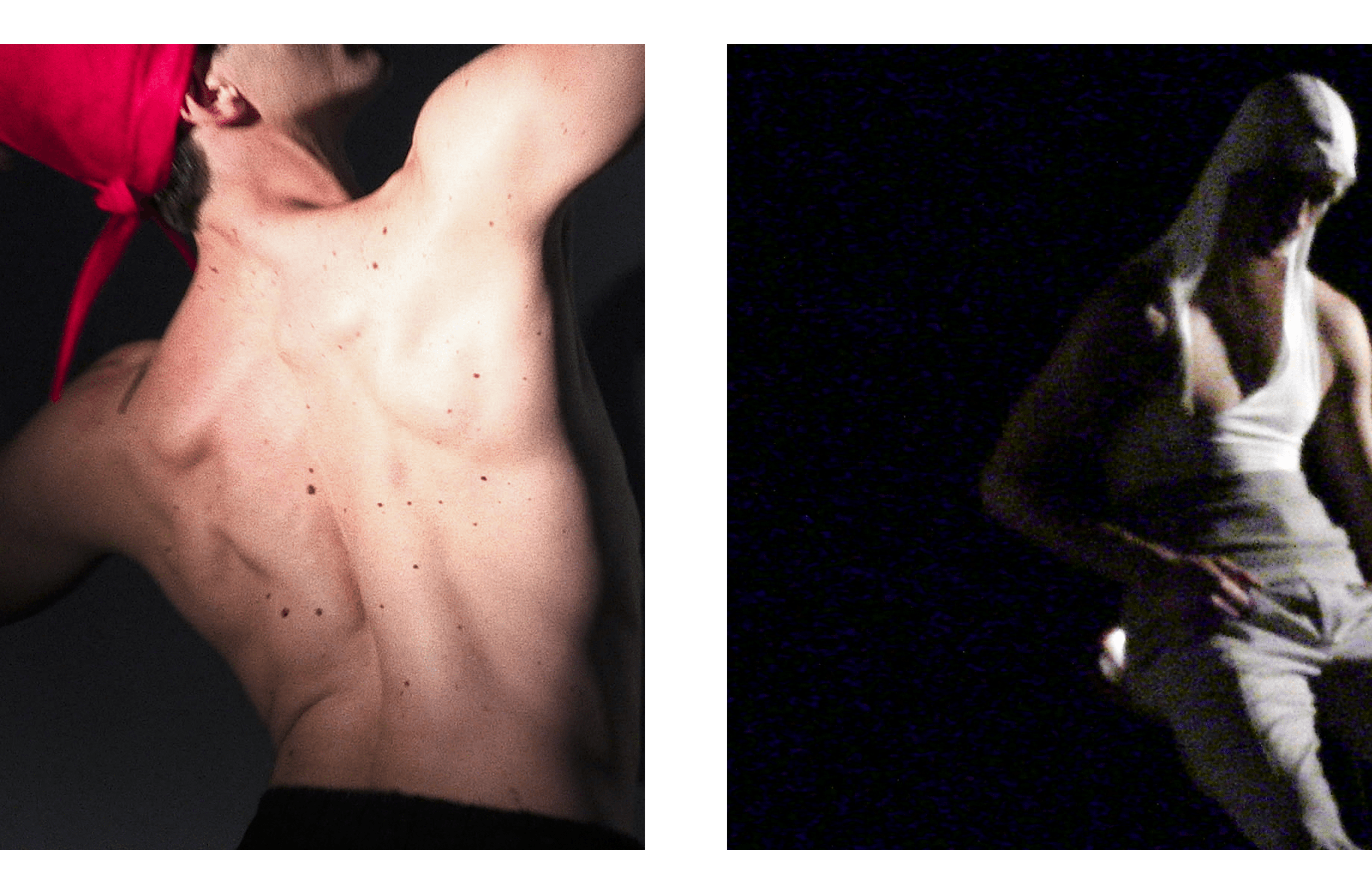 LEFT: Vintage HEADSCARF from Rellik. KILT by Le Kilt. RIGHT: TOP by Nuba. PANTS by Dior. CUMMERBUND by Extreme Cashmere.