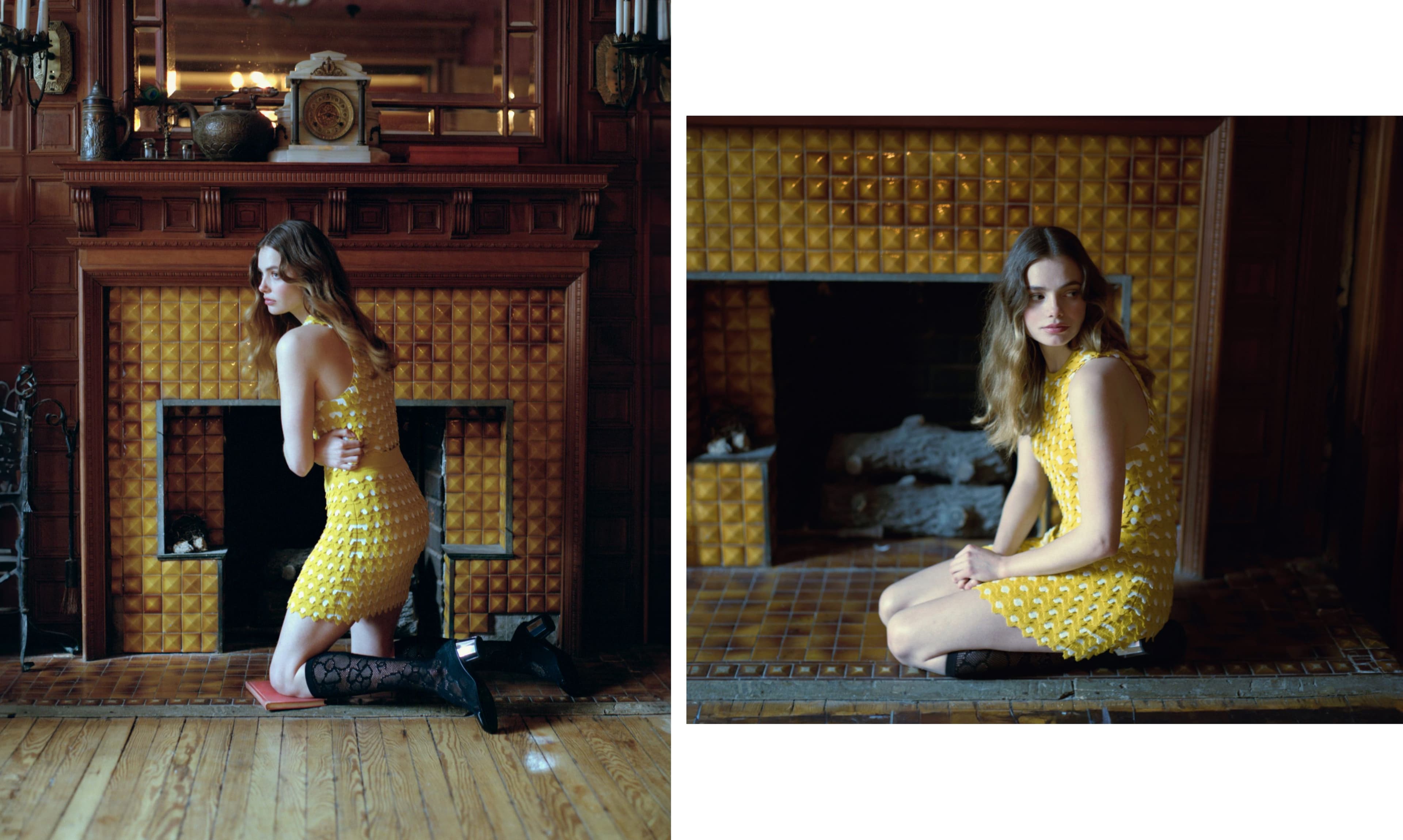 All CLOTHING by, Loewe,. SHOES by ,Chanel.