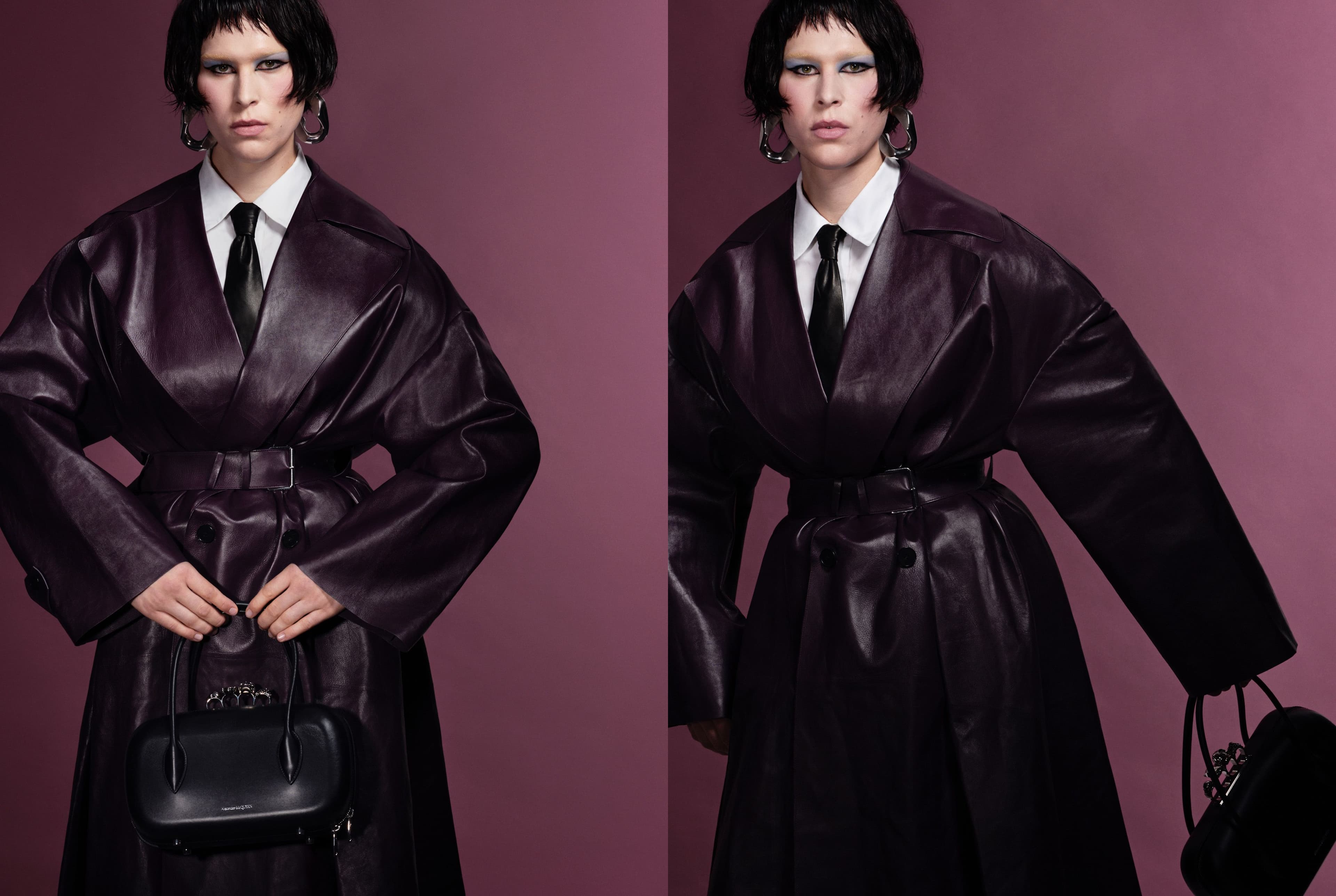All clothing,  bag, and earrings by Alexander McQueen