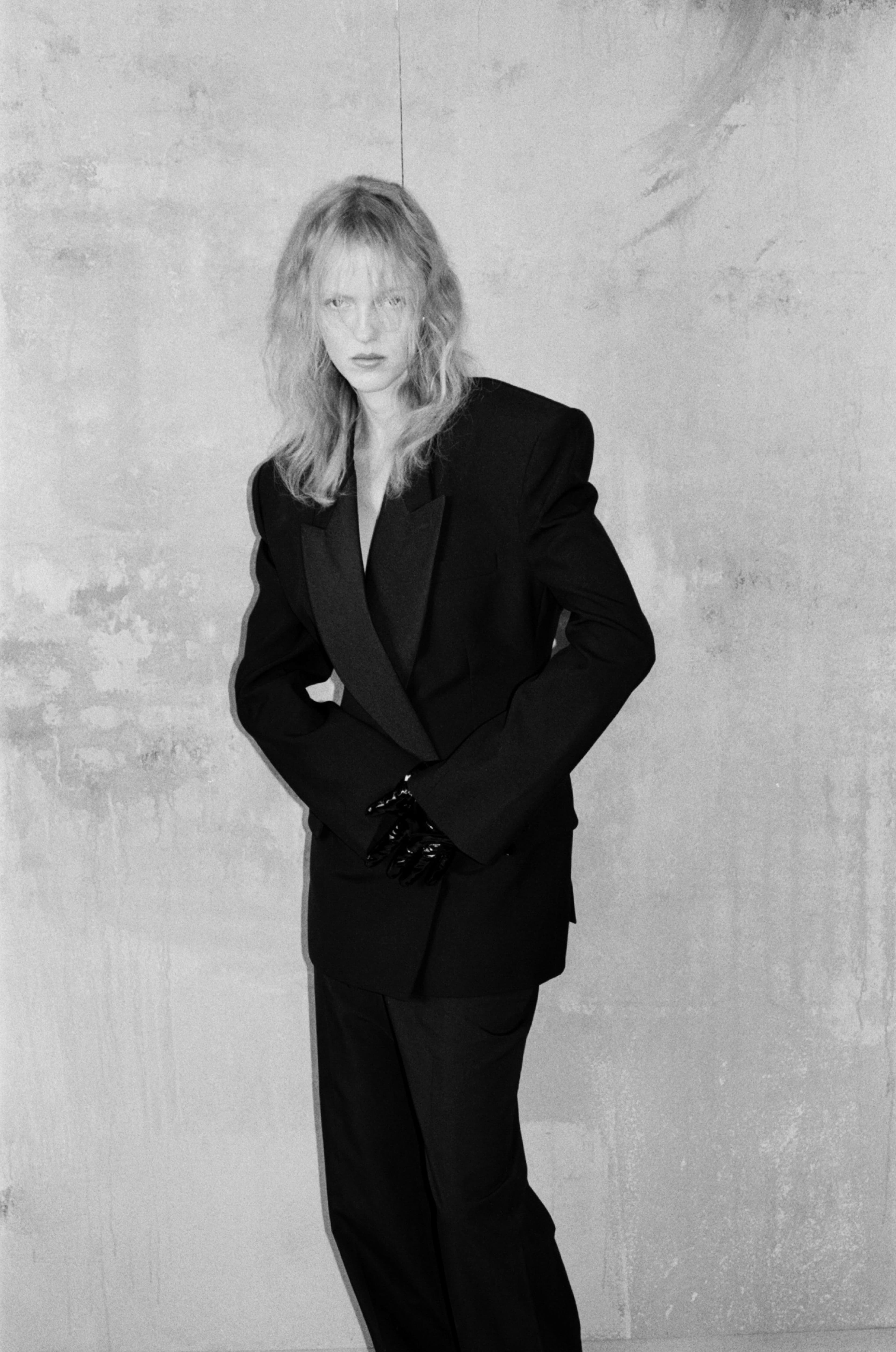 All CLOTHING by Stella McCartney; GLOVES, stylist’s own; EARRINGS by Bevza