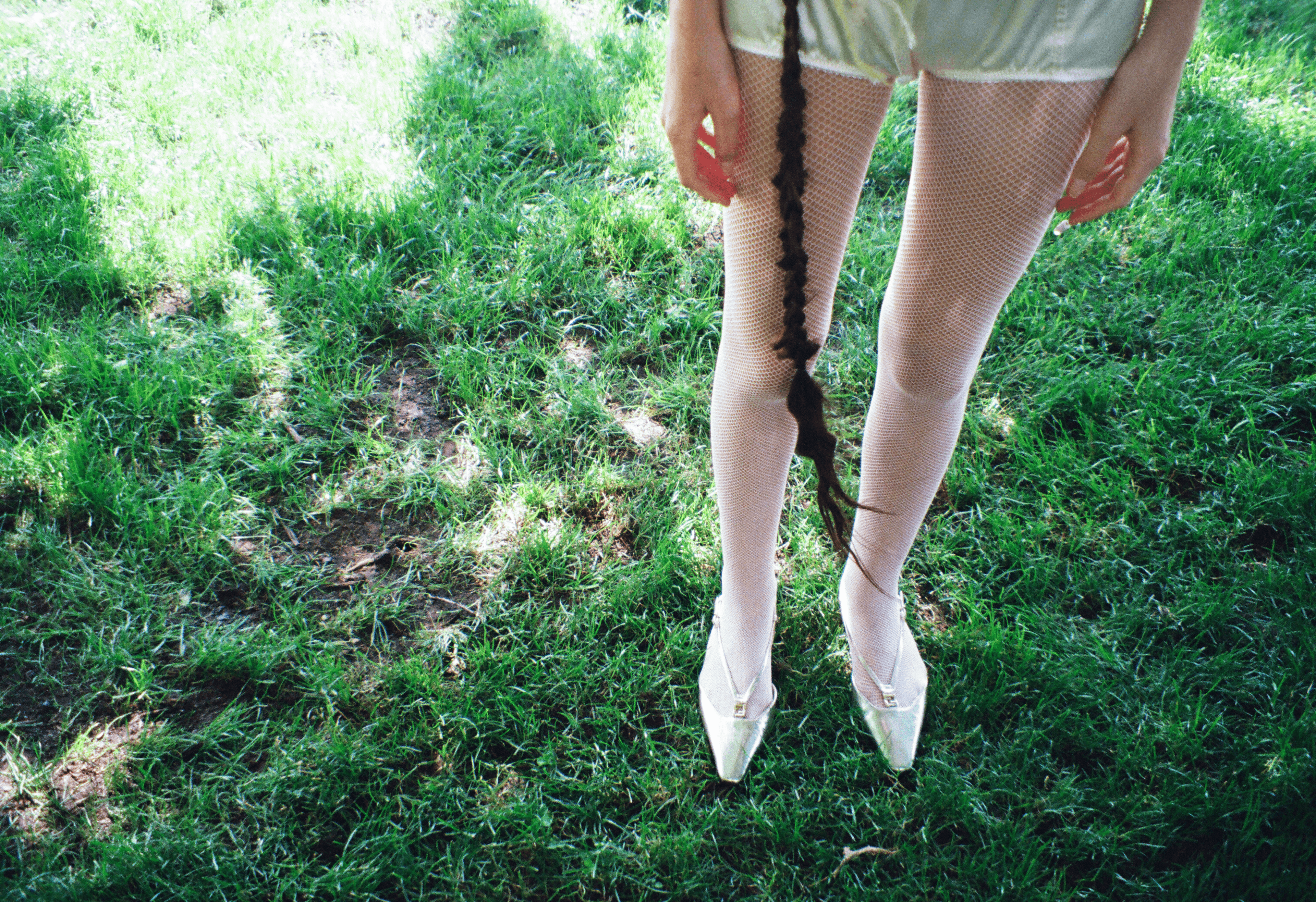 SHORTS by ,Contessa Mills., TIGHTS by ,Calzedonia. ,SHOES by ,Fendi.