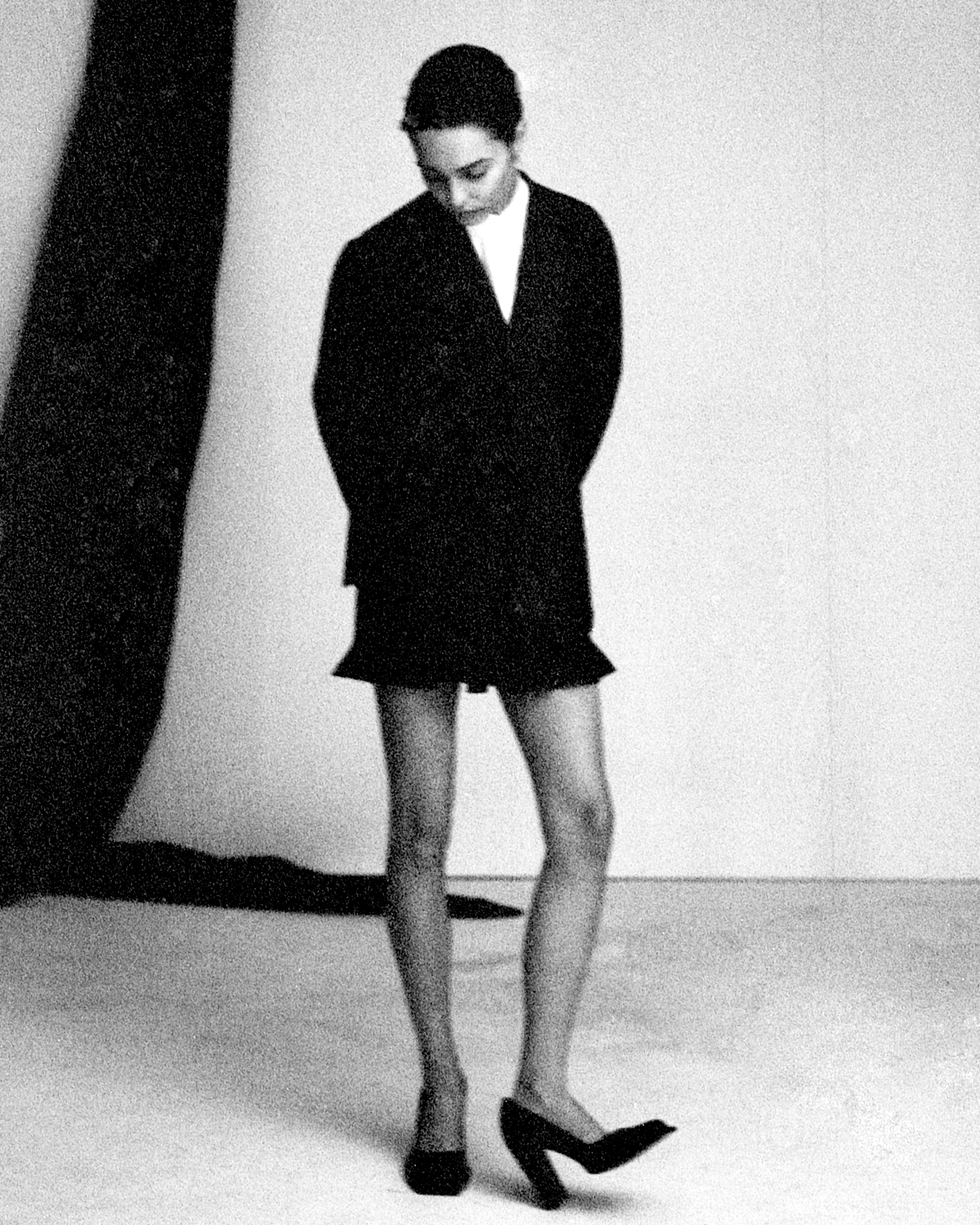 All CLOTHING by ,Ashlyn. ,SHOES by ,Peter Do.